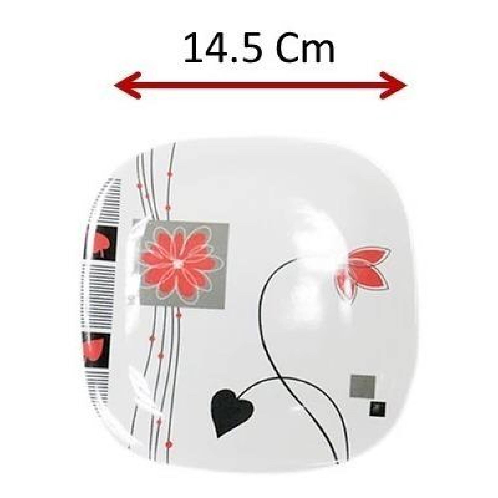 Vajilla cuadrada tipo plástico melamina 20 piezas 4 personas Chrysan 