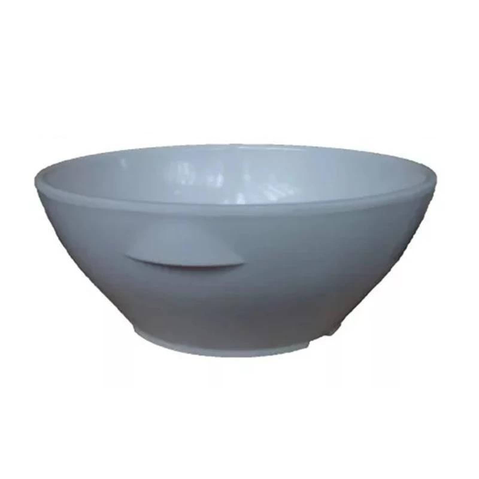 Tazón avenero de plástico tipo melamina 6 piezas 450ml, blanco