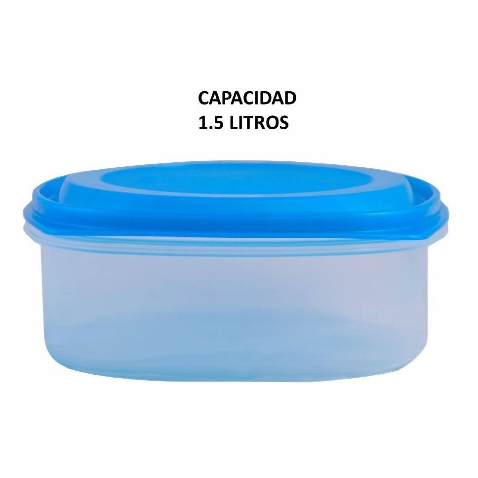 Juego de 3 tuppers cuadrados de plástico 1.5 litros