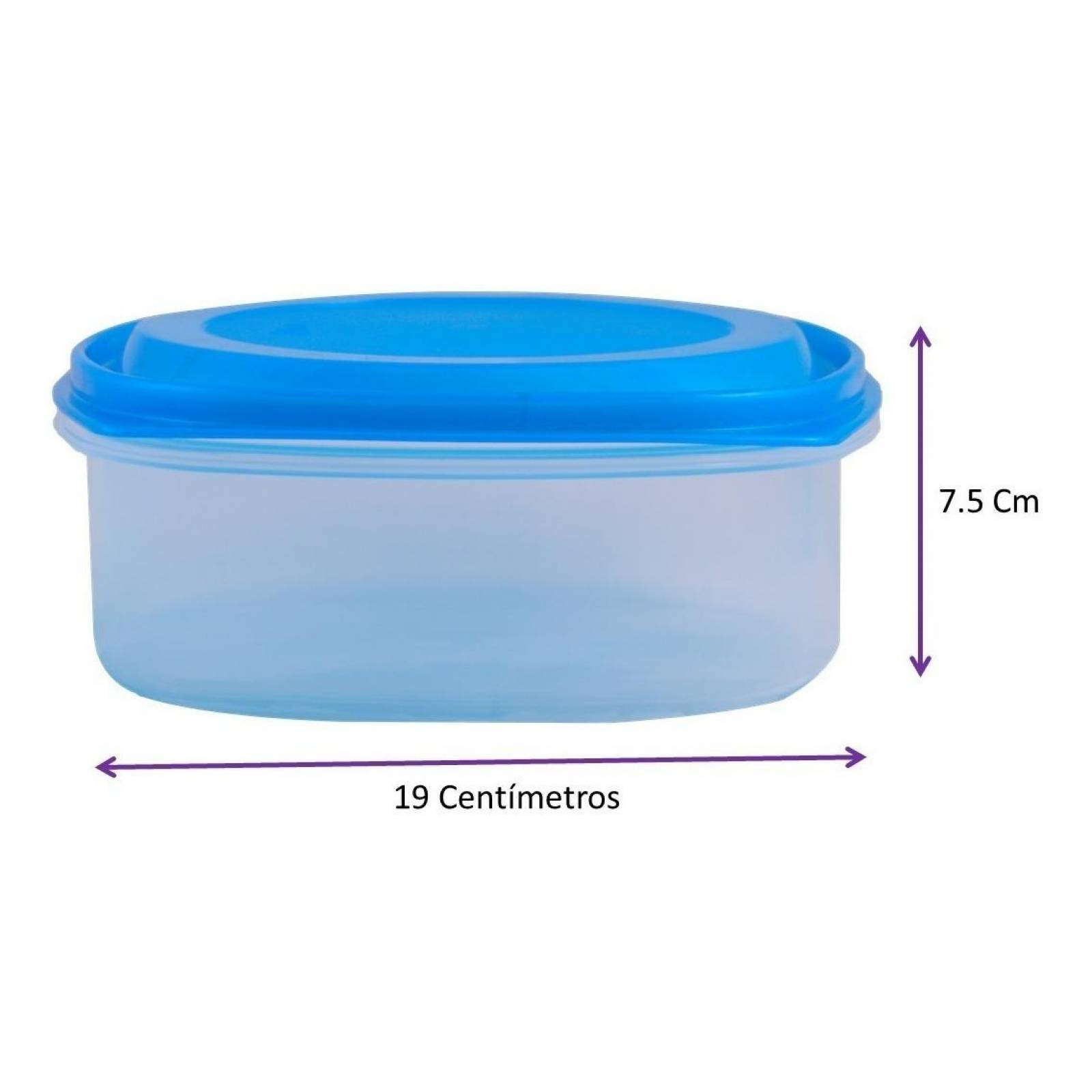 Juego de 3 tuppers cuadrados de plástico 1.5 litros