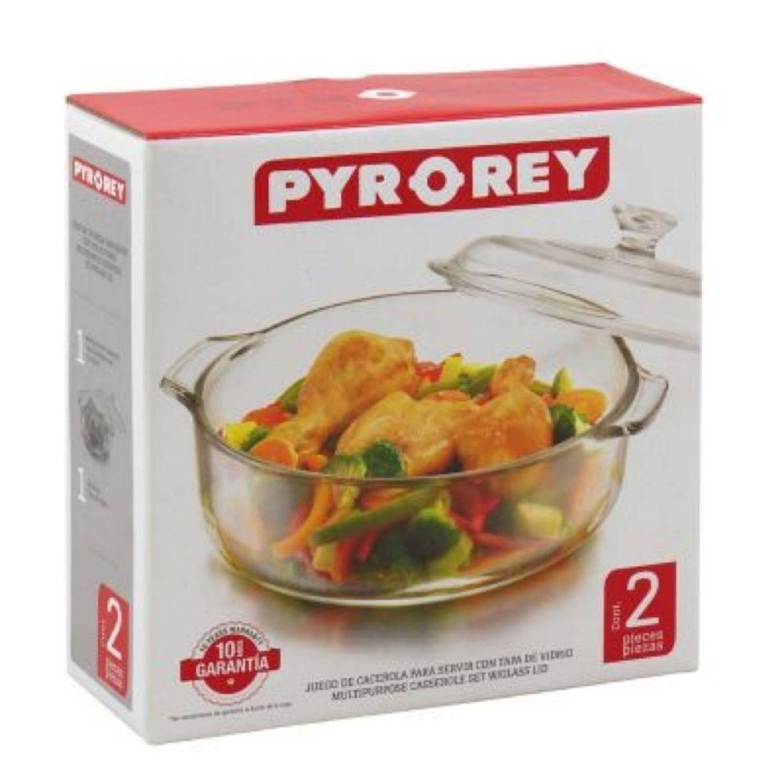 Cacerola refractaria vidrio para horno 1 litro, Pyr-O-Rey 