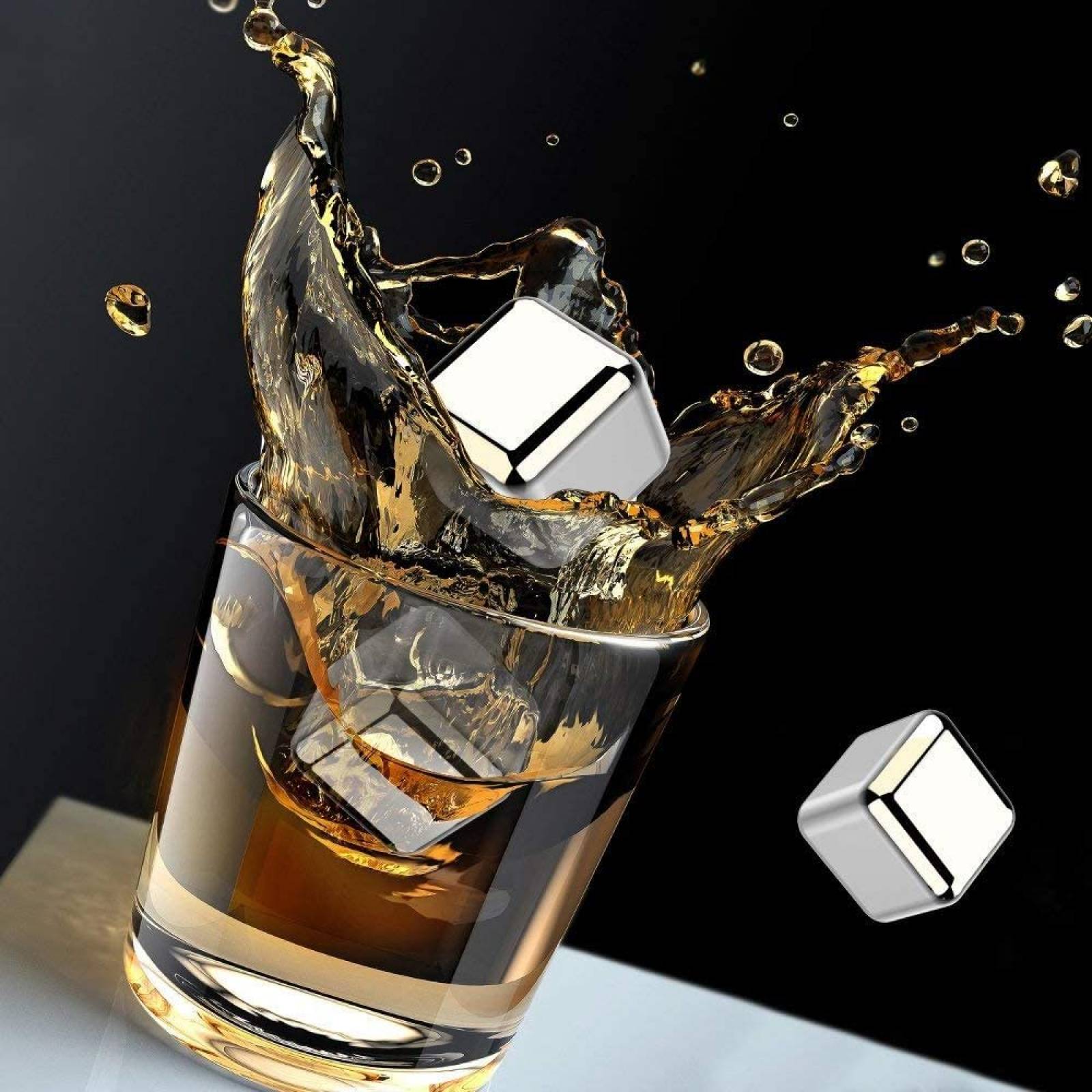 Cubos de hielo de acero inoxidable, Cubos enfriadores para whiskey