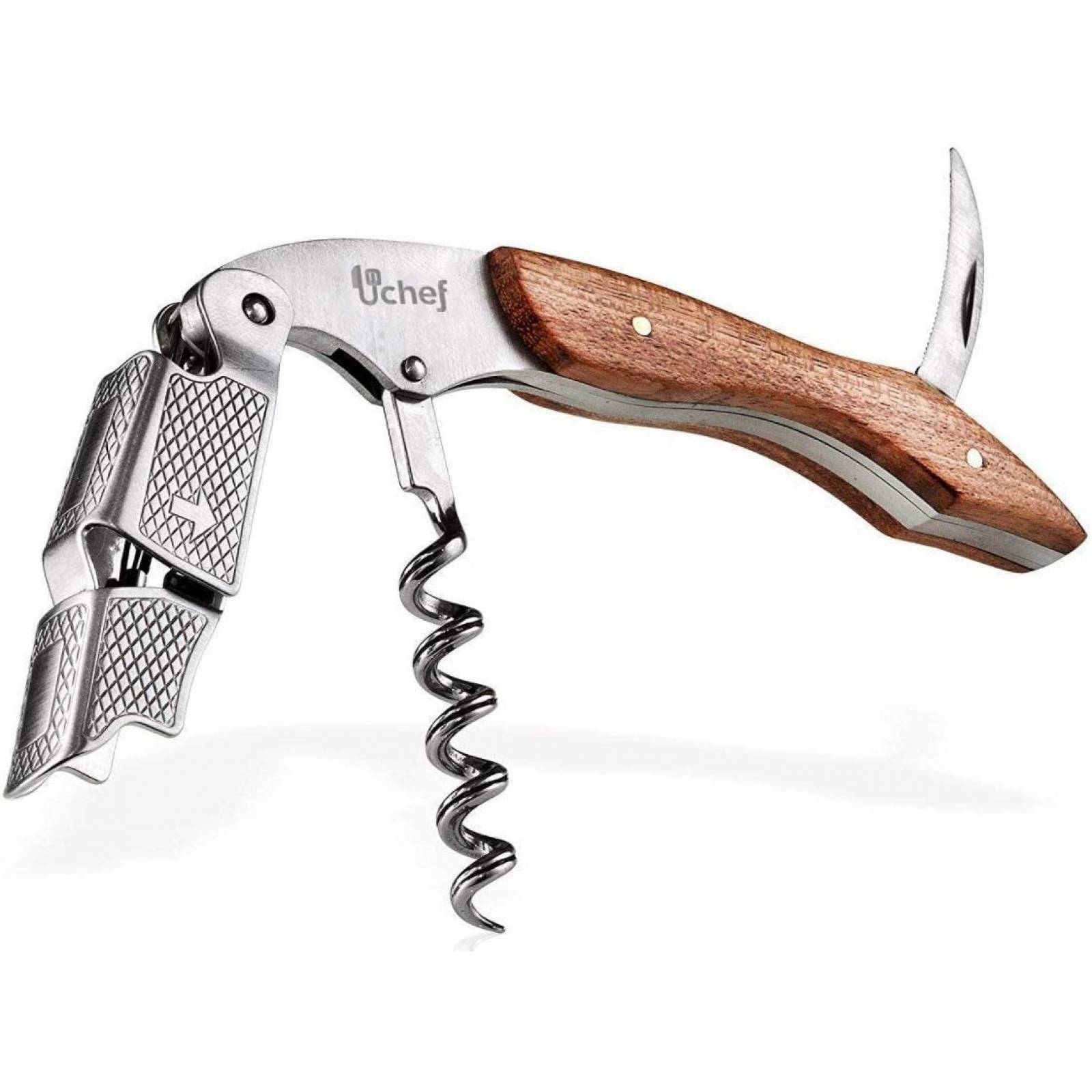 Sacacorchos multifuncional U Chef Set de Madera, destapador de corchos multifuncional