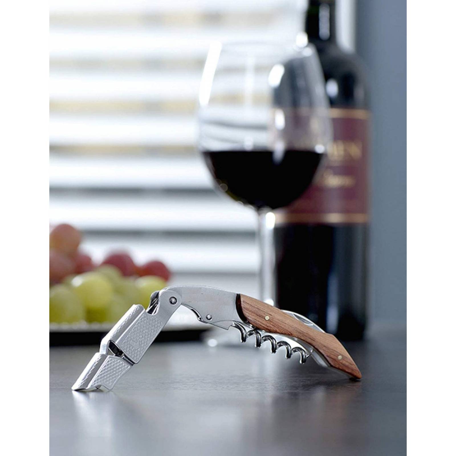Sacacorchos multifuncional U Chef Set de Madera, destapador de corchos multifuncional