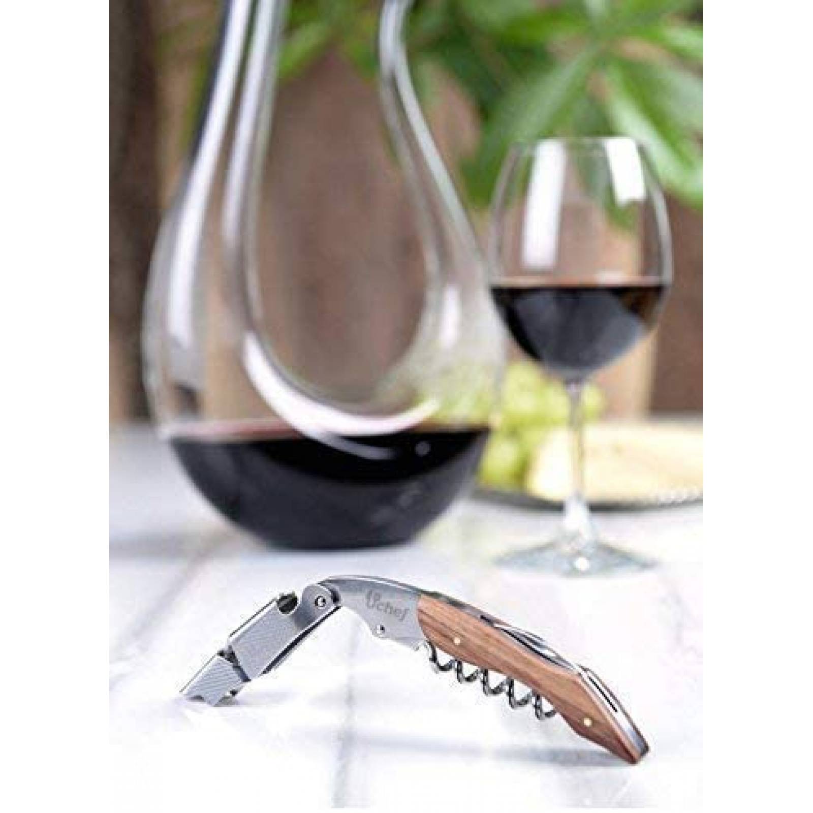 Sacacorchos multifuncional U Chef Set de Madera, destapador de corchos multifuncional