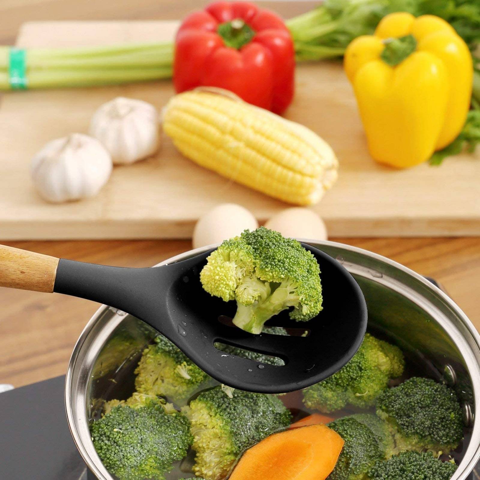 Utensilios de cocina  U Chef Madera, juego de espátula y cuchara