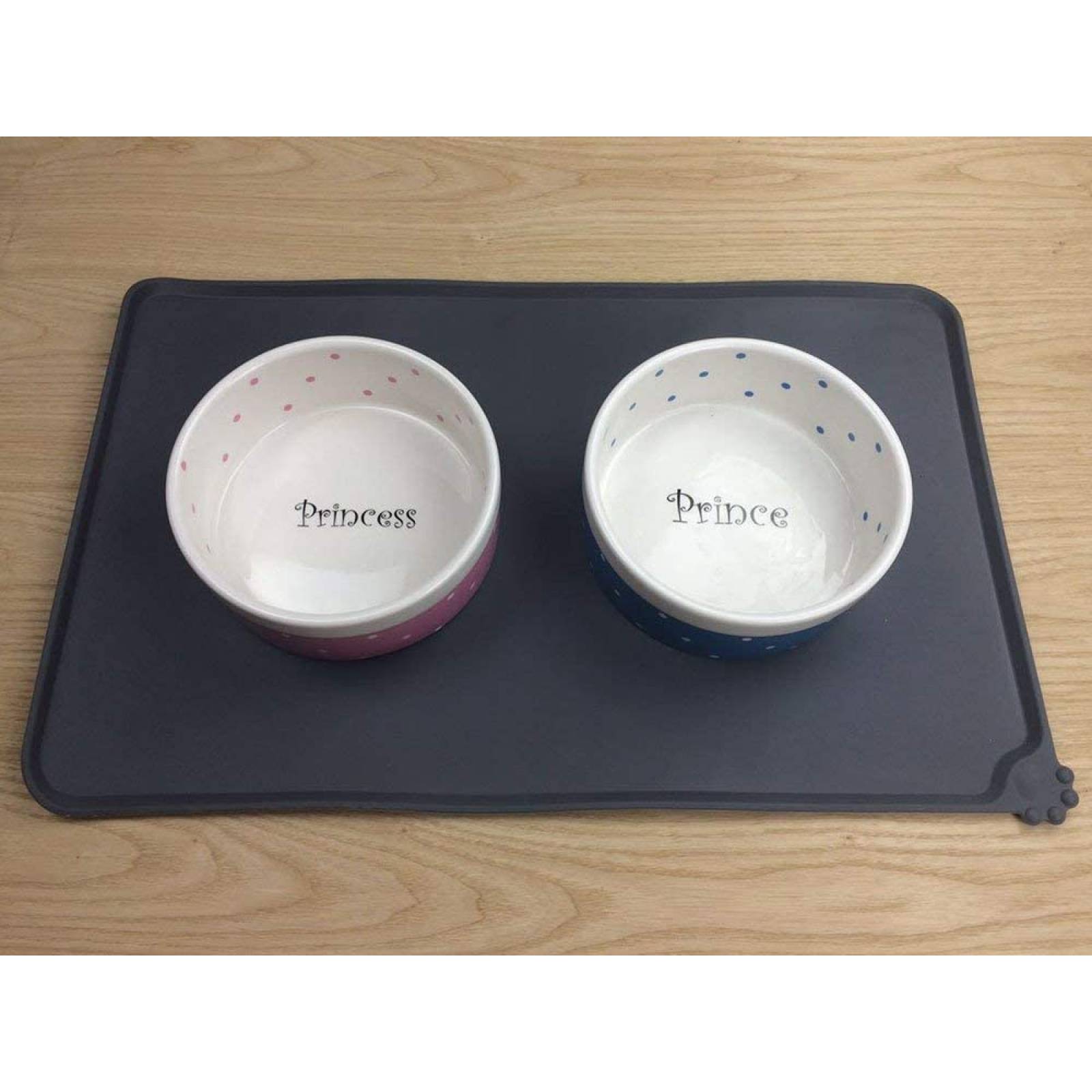 Tapete de mascota para comer Wolfi Negro, de silicona antiadherente para perro o gato