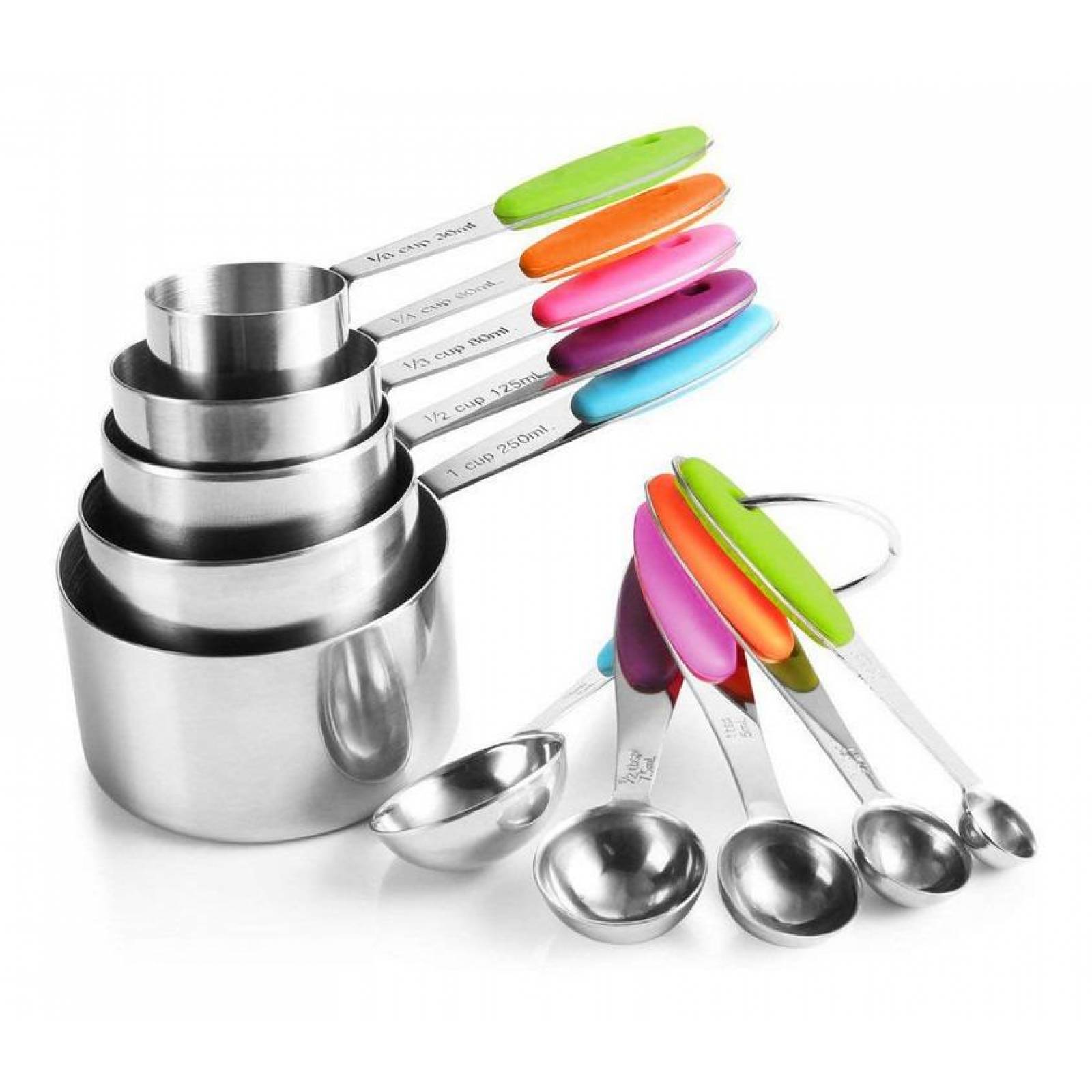 U Chef Tazas Cucharas Medidoras Acero Inoxidable 10 Piezas 