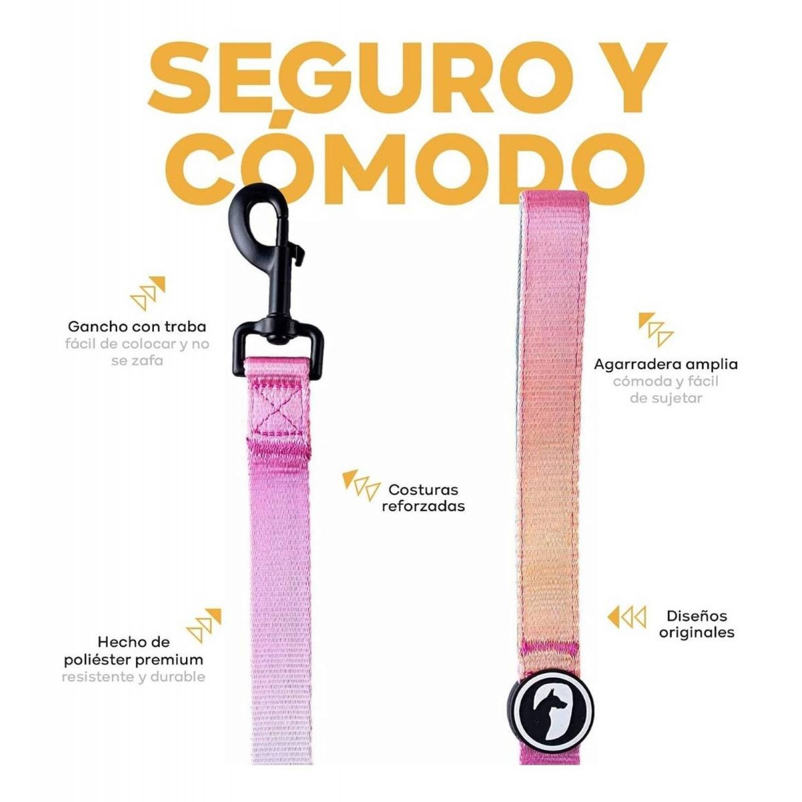 Wolfi Correa De Tela Para Perro De 1.5 Metros Coral 