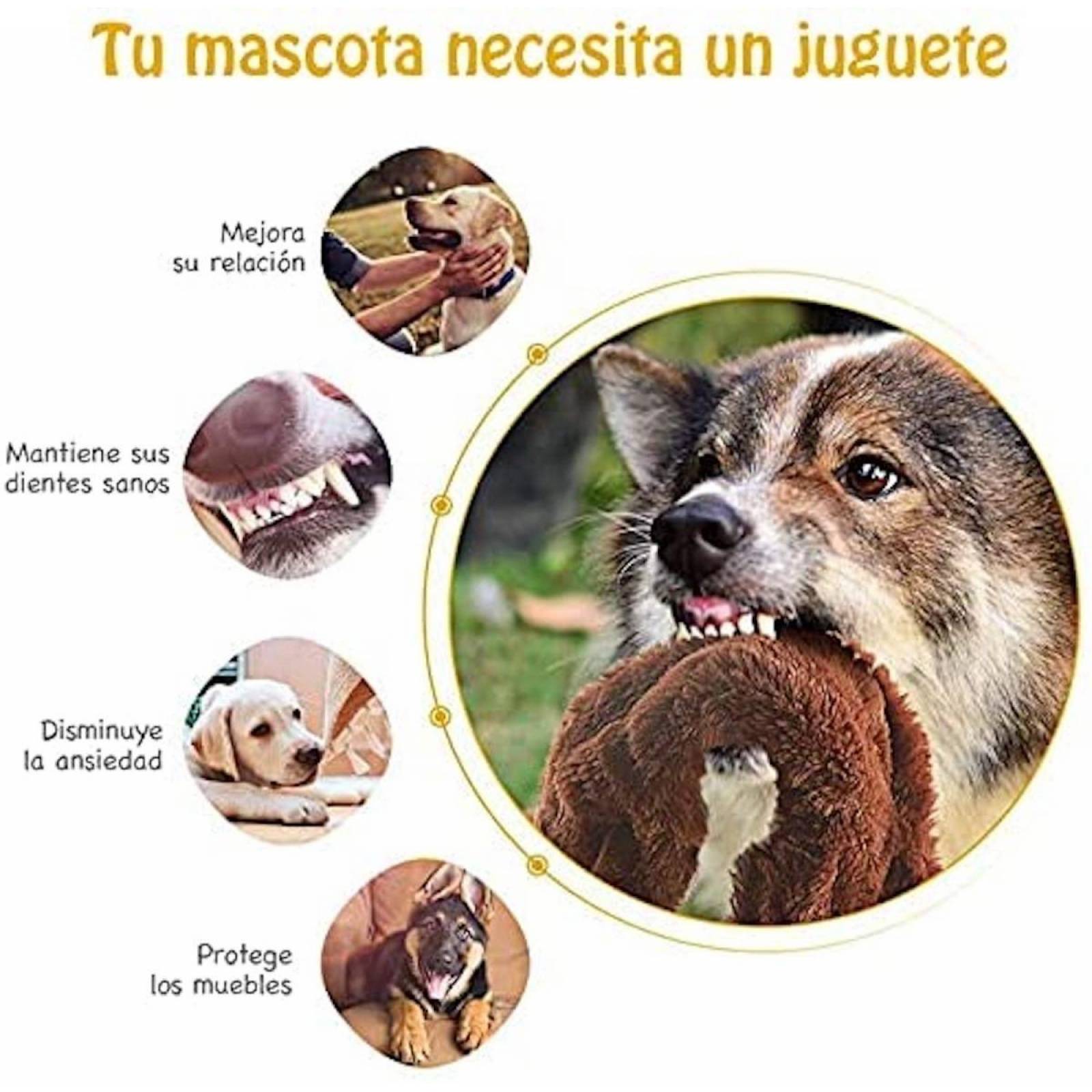Wolfi Set De 5 Juguetes Chillones De Peluche Para Mascota 