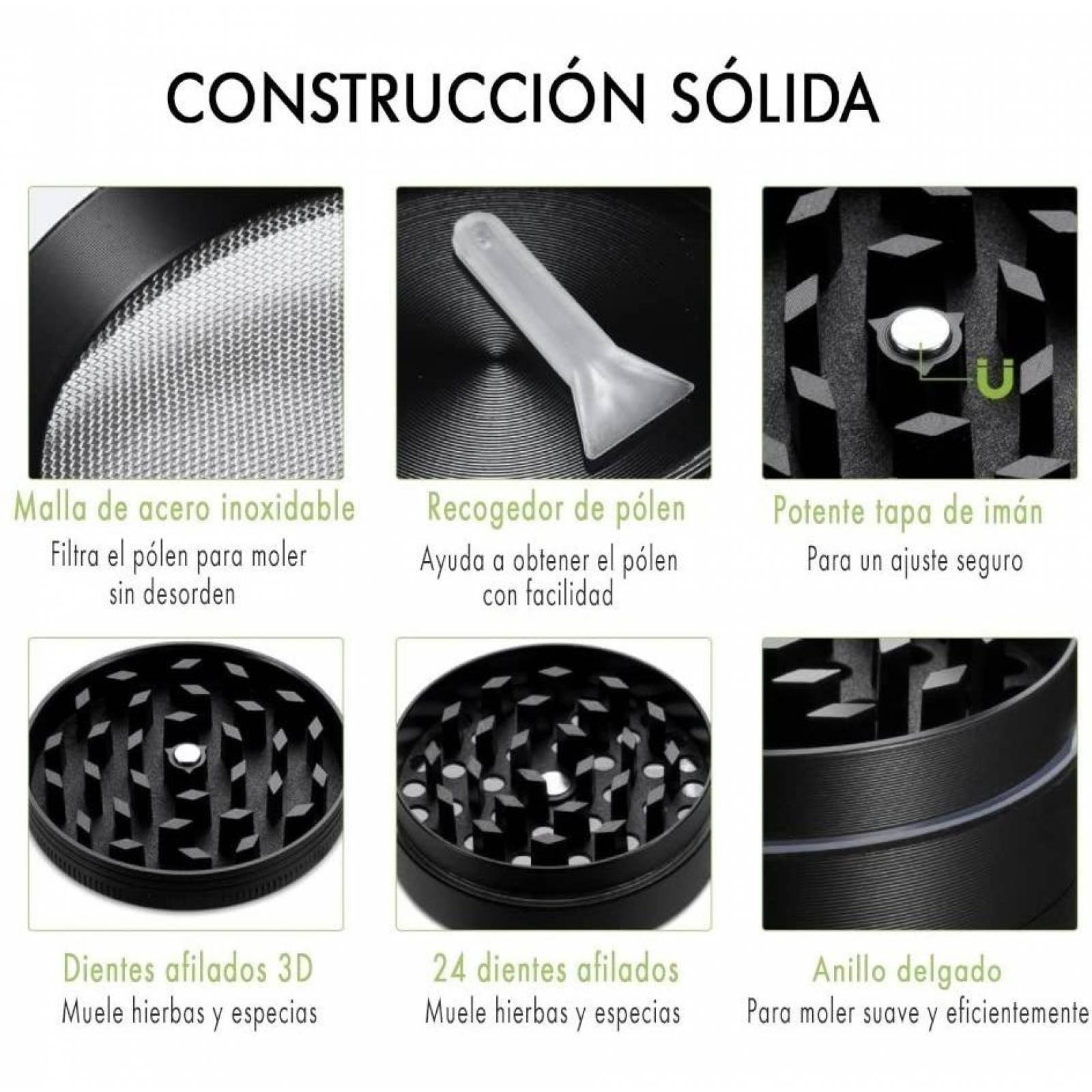 U Chef Grinder Metálico, Moledor De Especias Y Hierbas, 50mm