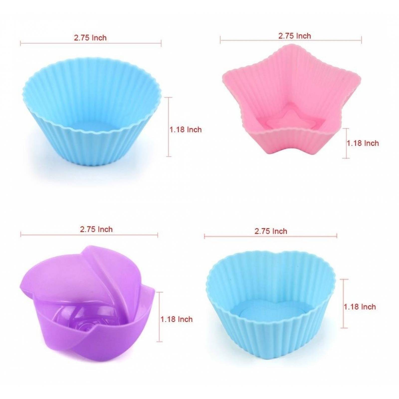 U Chef Moldes Para Hornear Muffins Moldes Silicón Cupcakes 