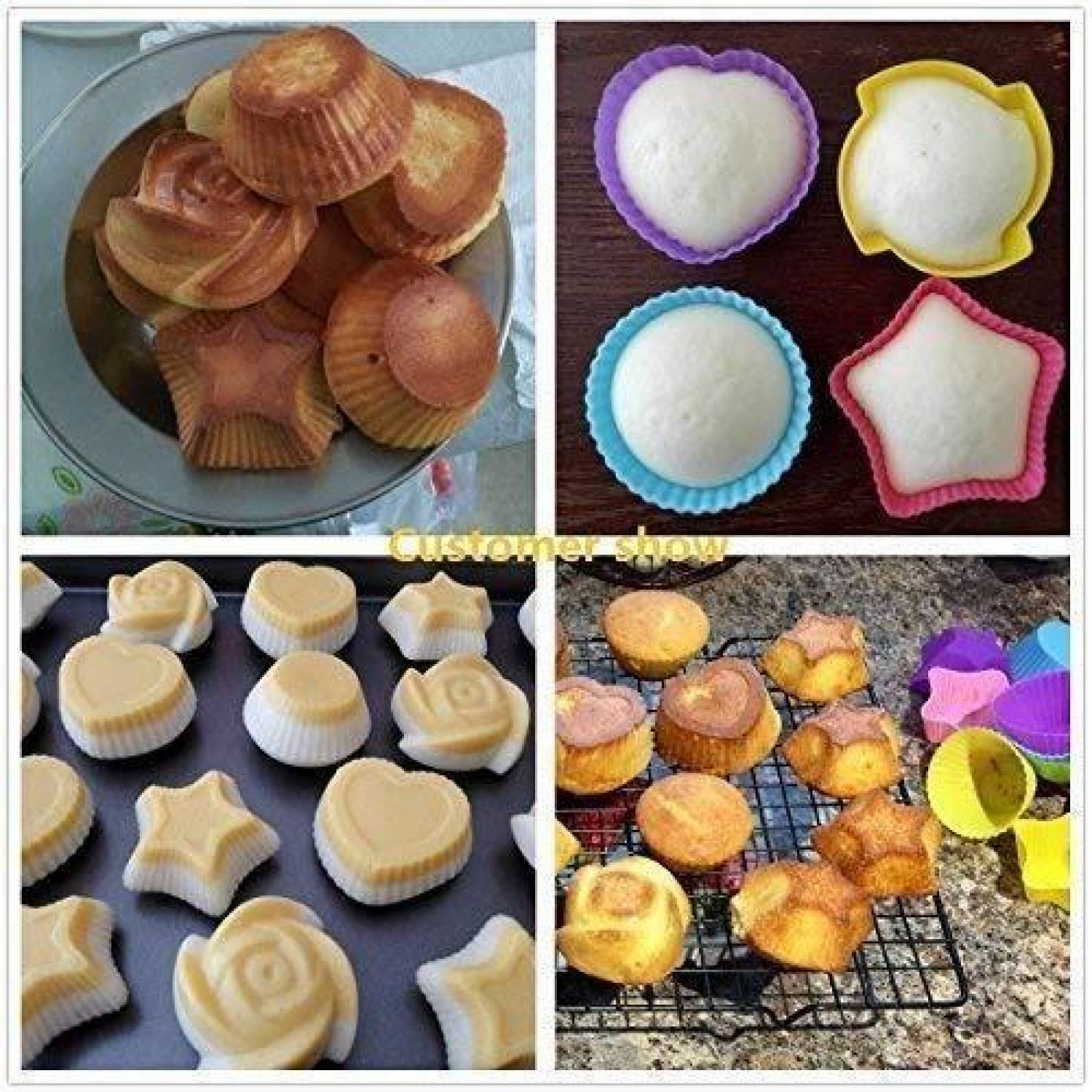 U Chef Moldes Para Hornear Muffins Moldes Silicón Cupcakes 