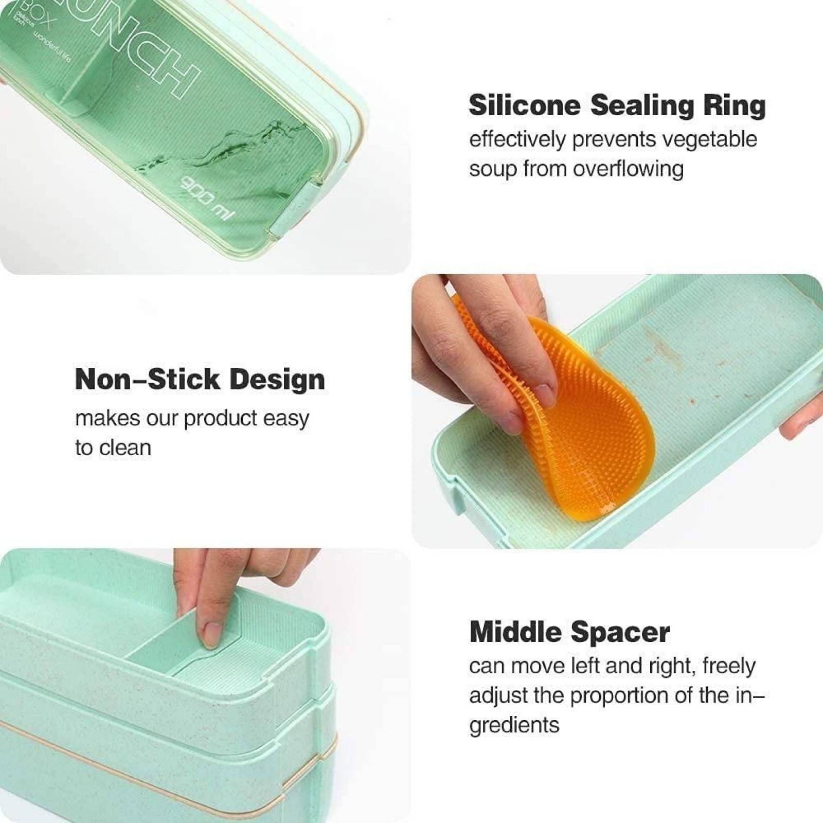 U Chef Lonchera Tipo Bento Con 3 Espacios De Silicona 