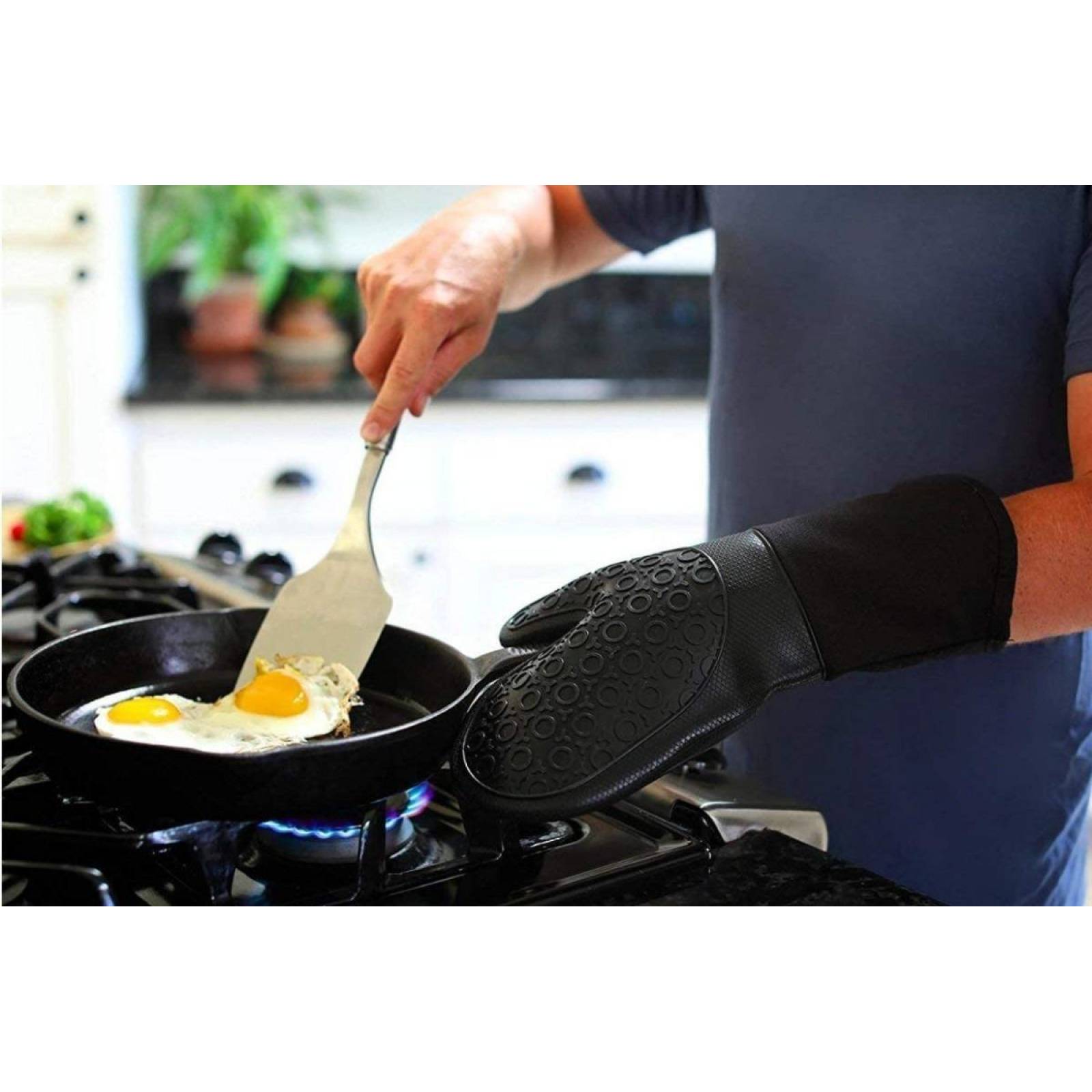 Ontel Guantes de cocina de silicona antideslizantes para manos calientes