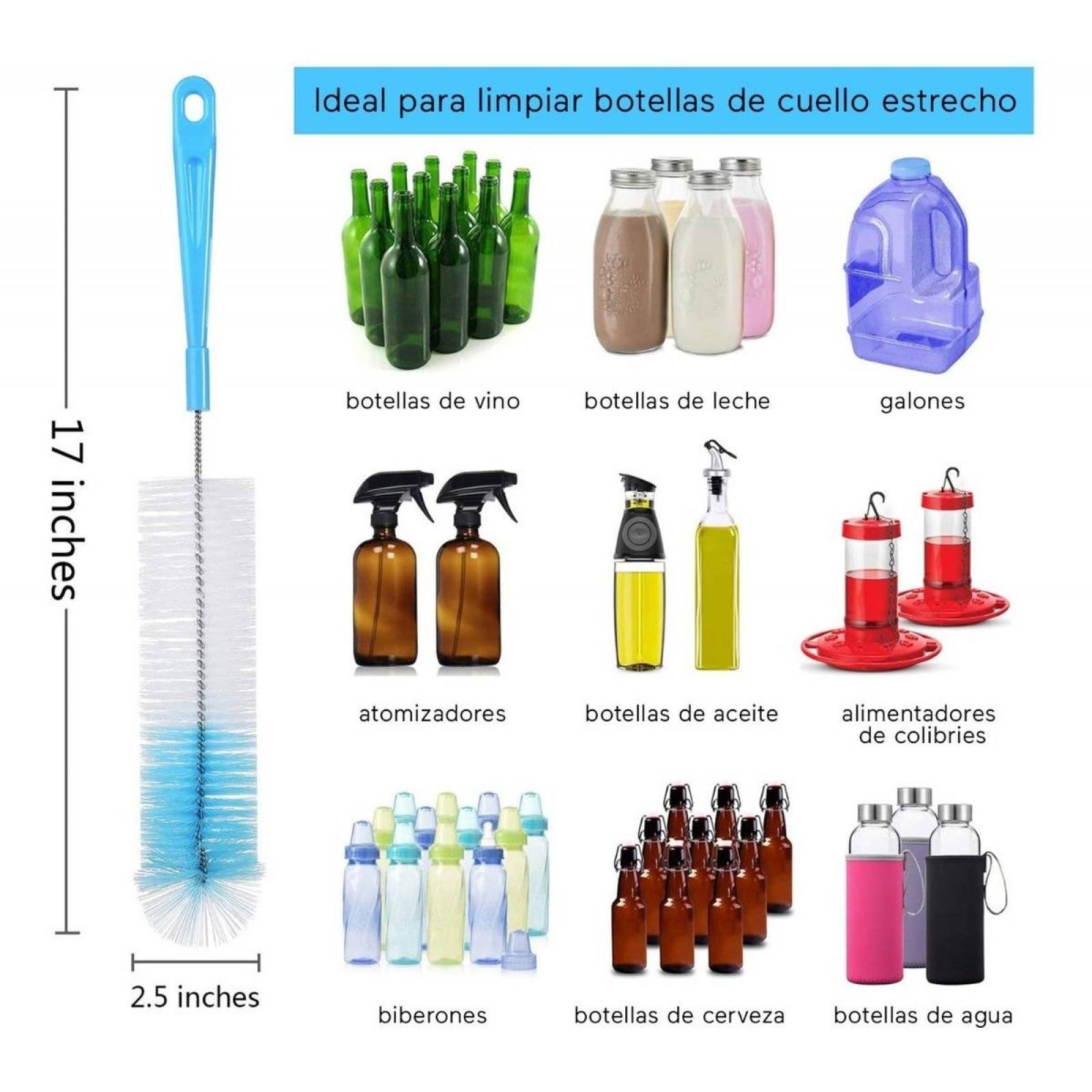 U Chef Juego De 5 Cepillos Para Botellas Cepillo De Limpieza 