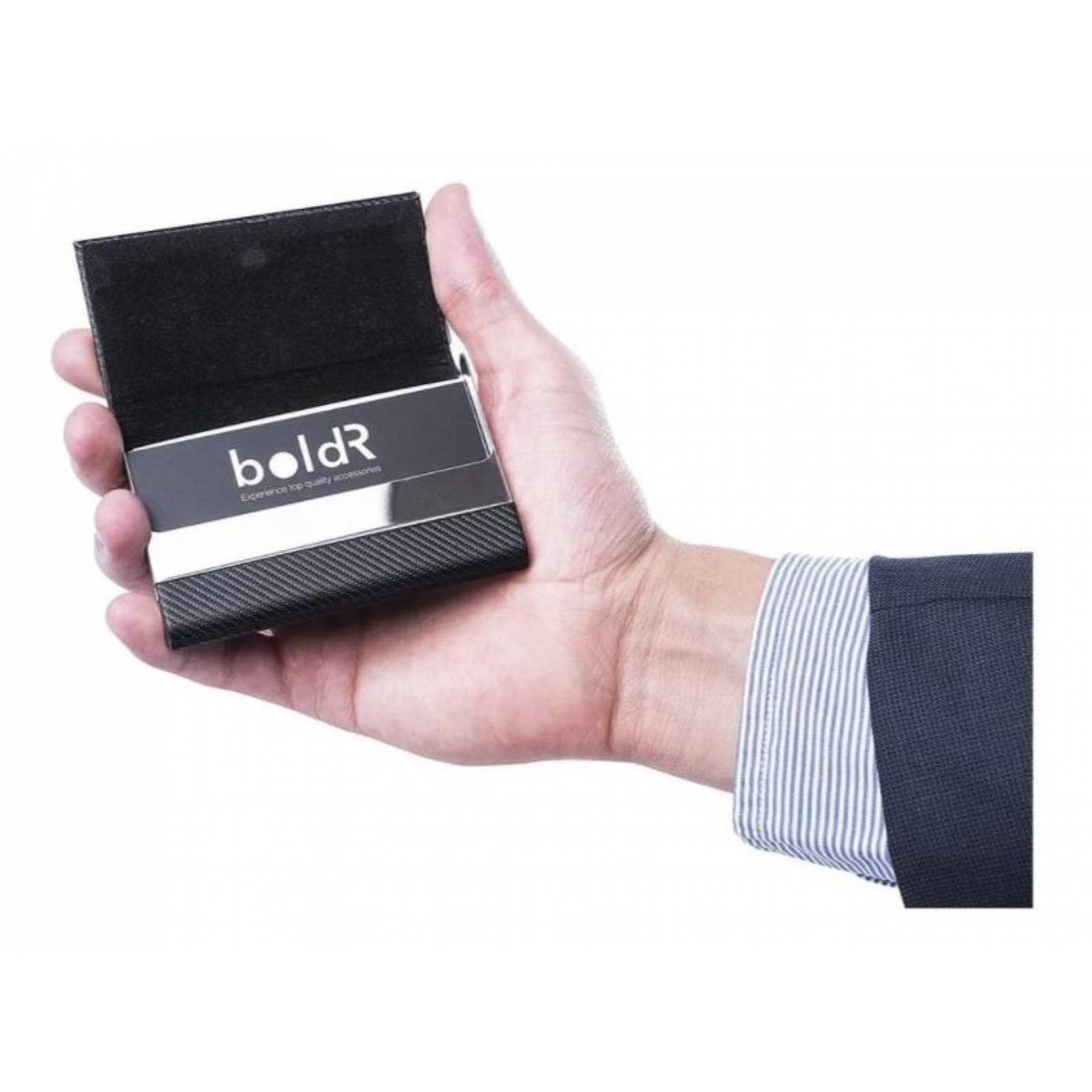 Timotech Tarjetero Ejecutivo. Piel Pu Acero Inoxidable 