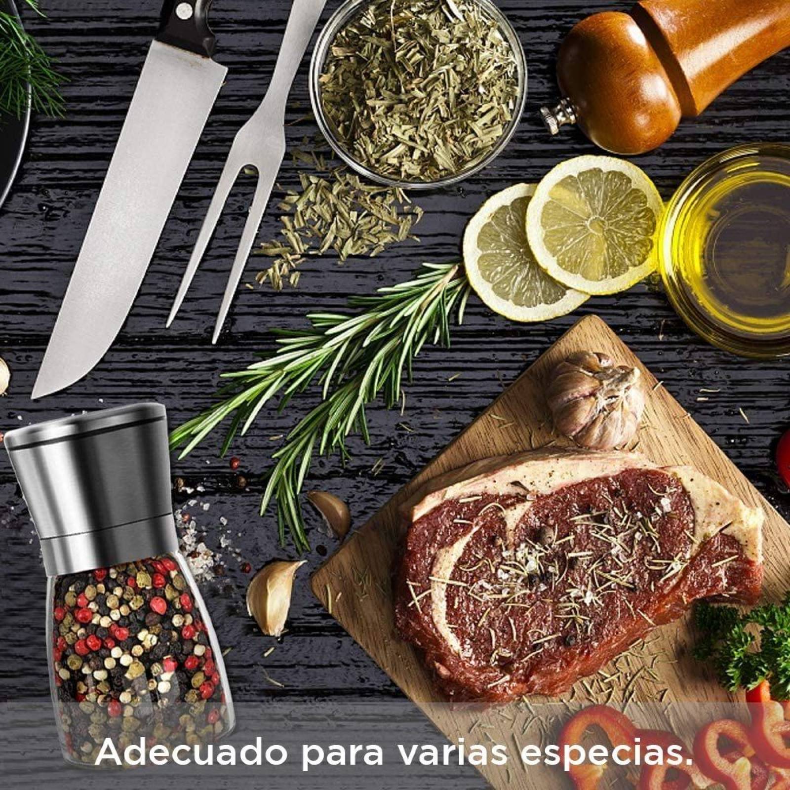 U Chef Salero Y Pimentero Molinos Ajustables Para Especias 