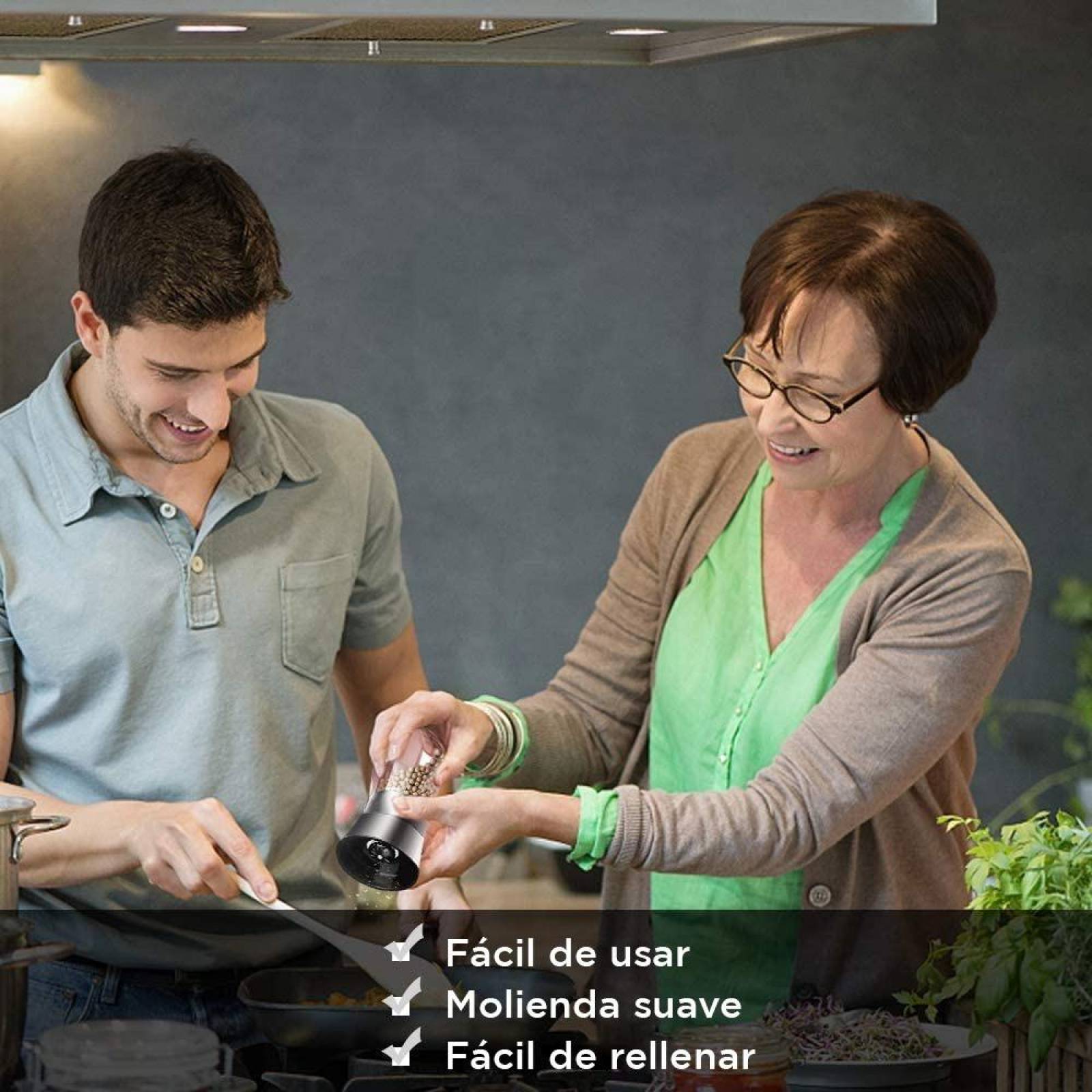 U Chef Salero Y Pimentero Molinos Ajustables Para Especias 