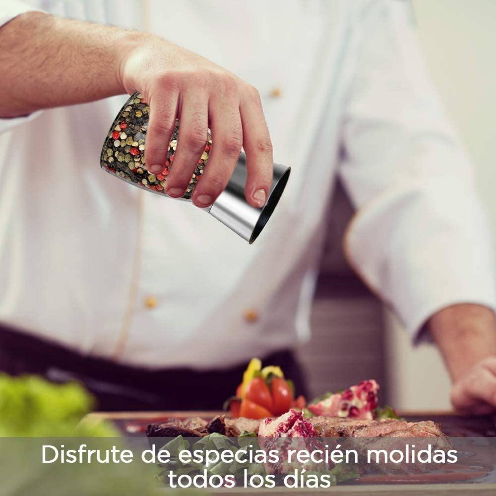 U Chef Salero Y Pimentero Molinos Ajustables Para Especias 