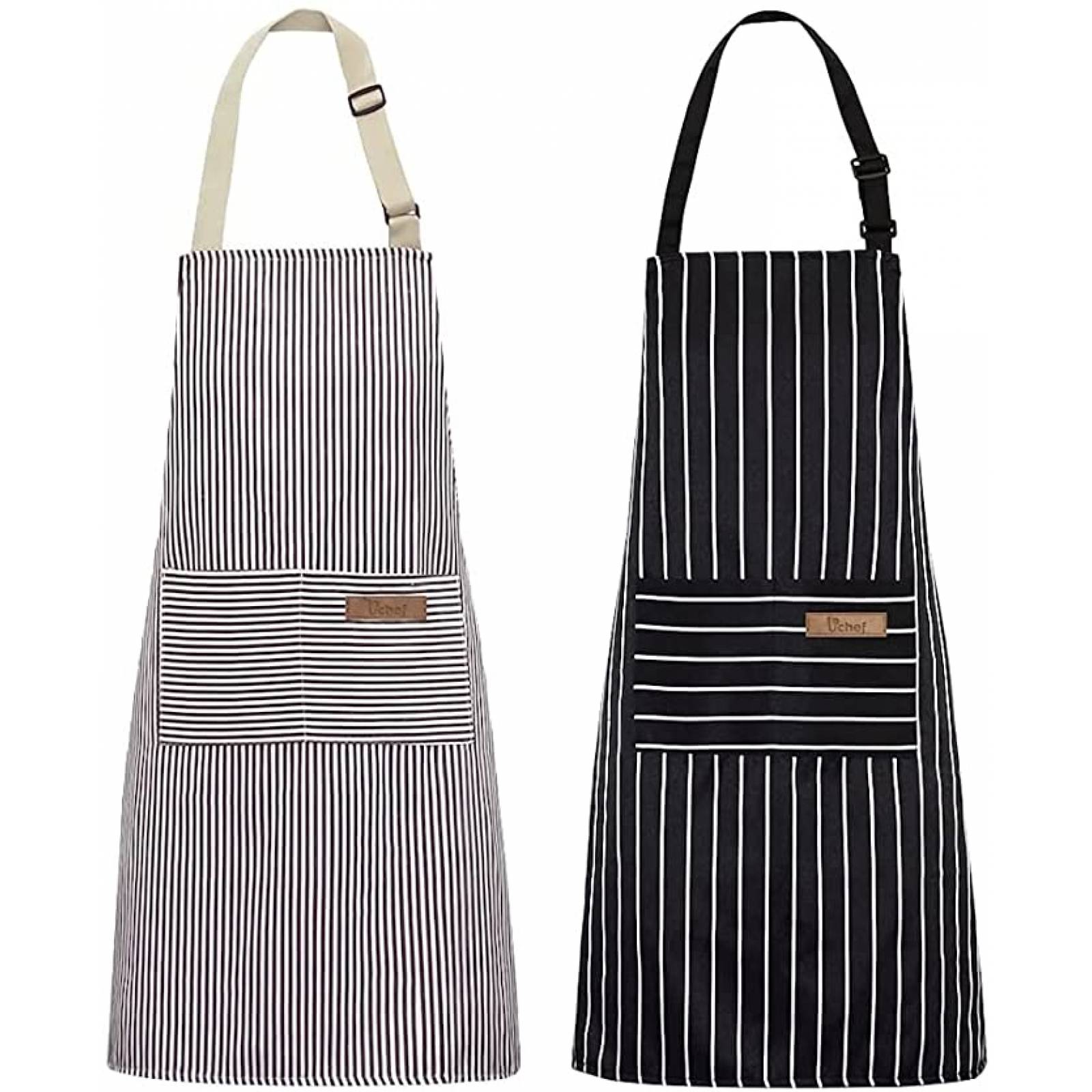 U Chef Delantales de cocina con correa ajustable (2 piezas)