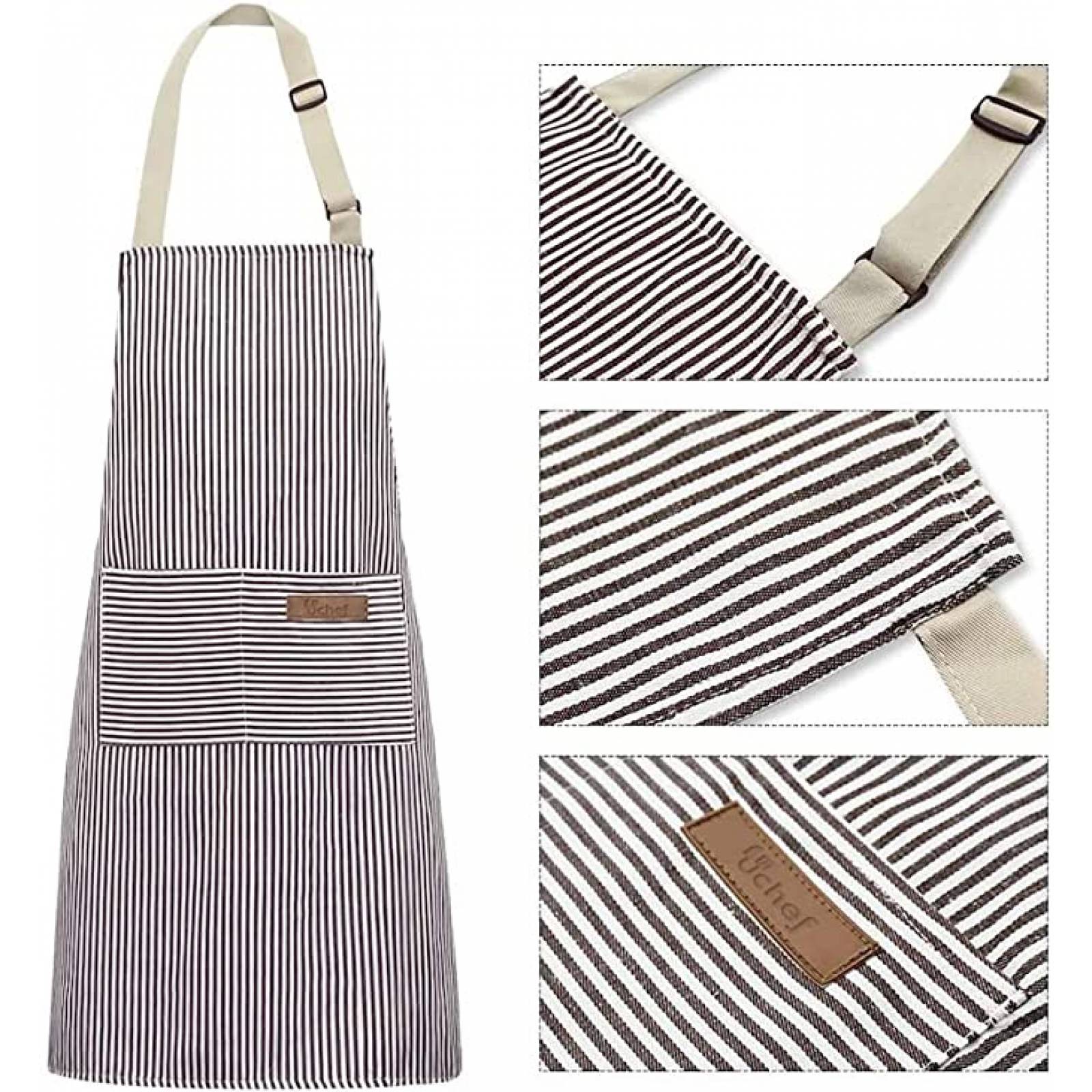 U Chef Delantales de cocina con correa ajustable (2 piezas)