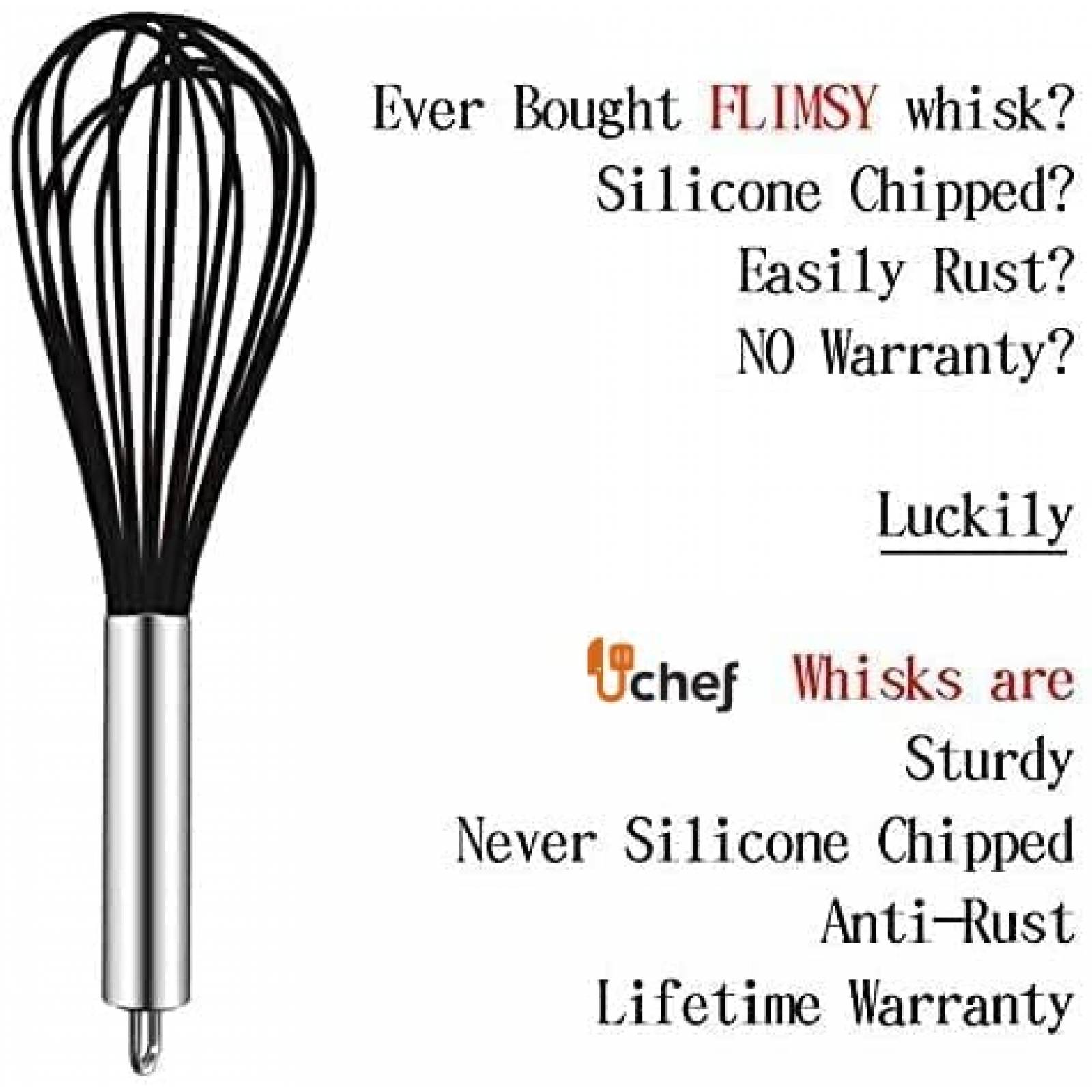 U Chef Juego de 3 batidores manuales para huevos y repostería