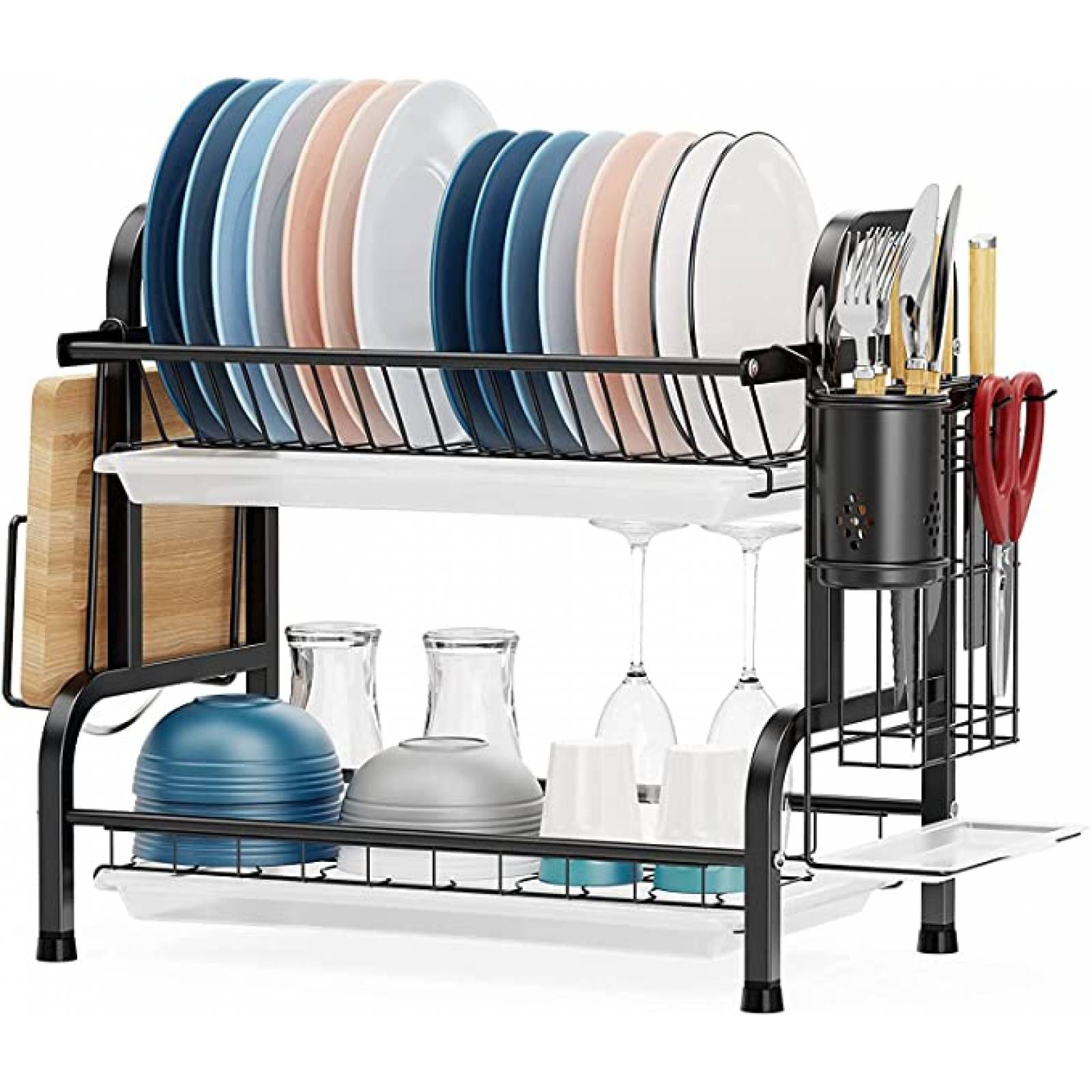 U Chef Estante escurridor de Fregadero para Platos y trastes de Cocina color negro