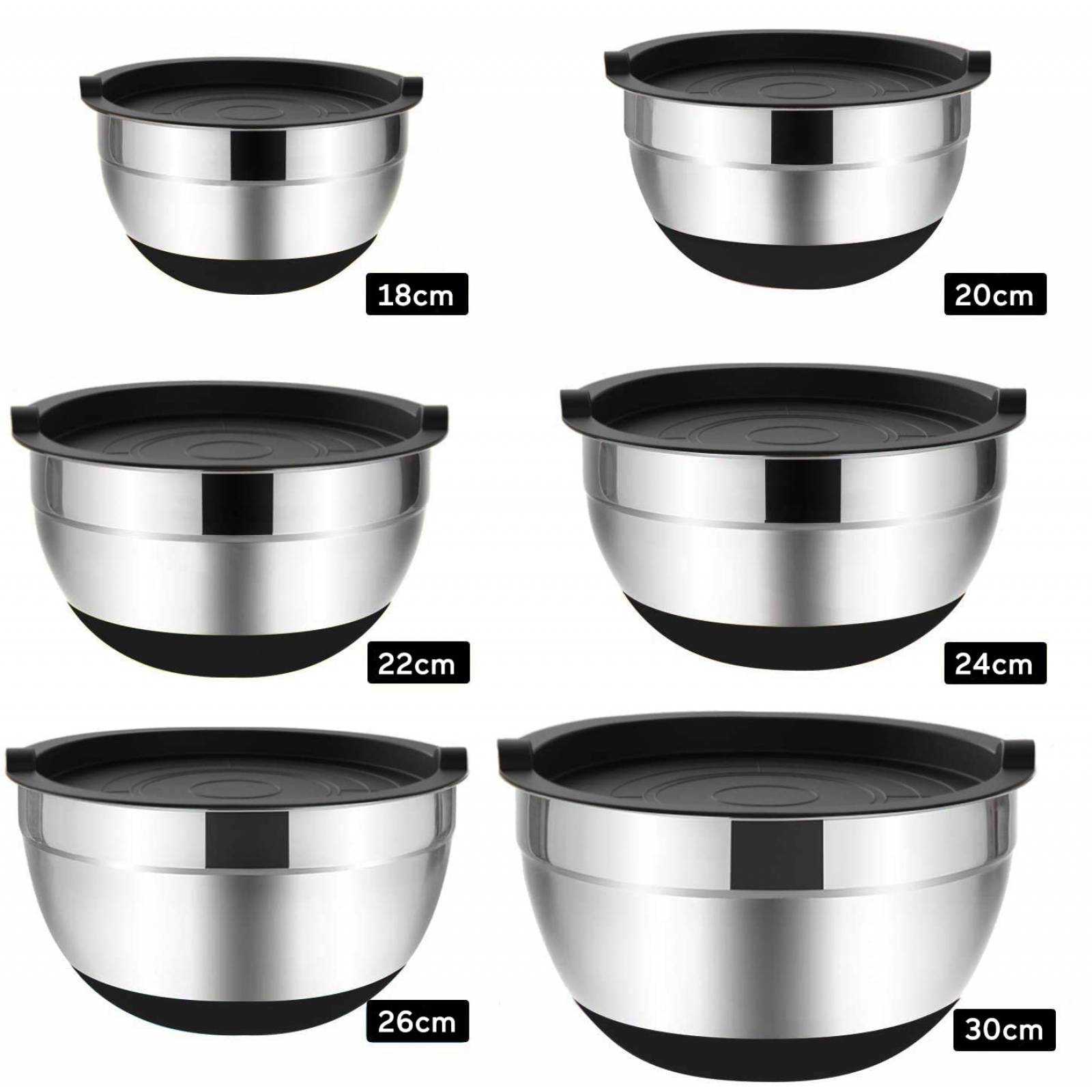 Set De Bowls De Acero Inoxidable Para Cocina Y Recipientes