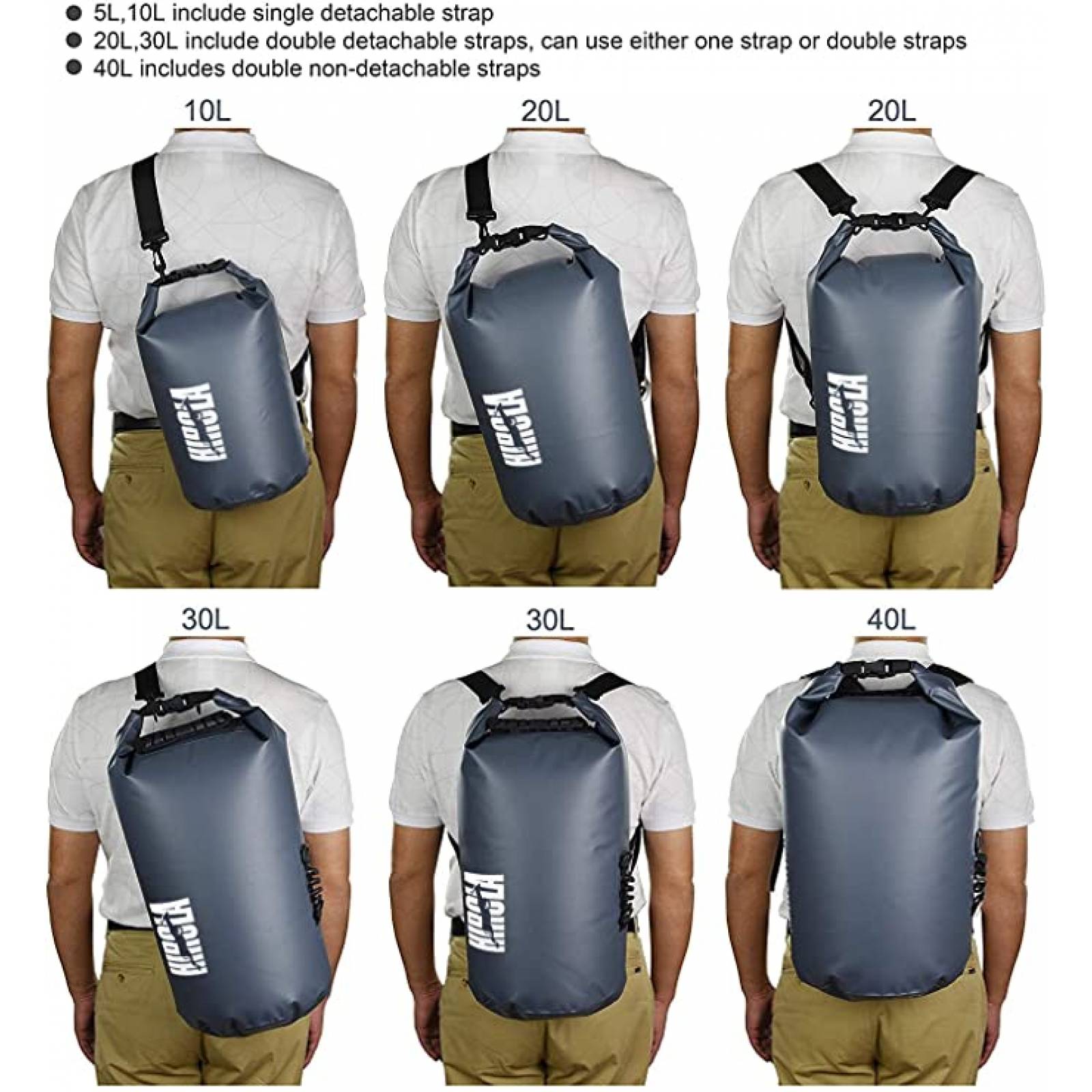 Hirola Bolsa para deportes acuáticos, campismo y senderismo impermeable con capacidad de 30 litros