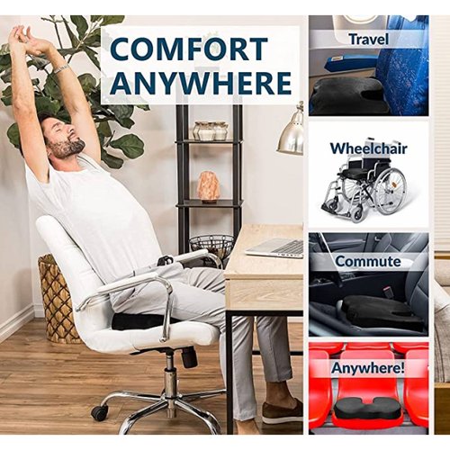 Timotech Cojin para asiento de oficina y auto para soporte lumbar para  espalda y coxis