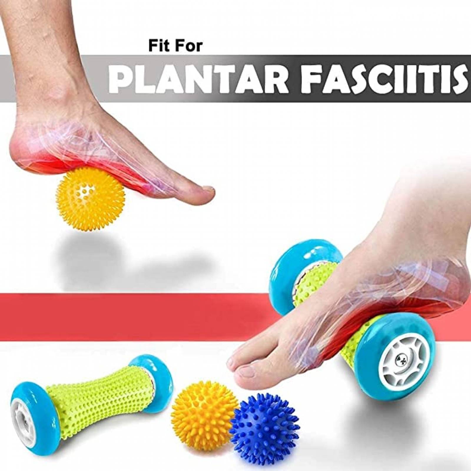 Hirola Juego de rodillo y pelotas para masaje de pies