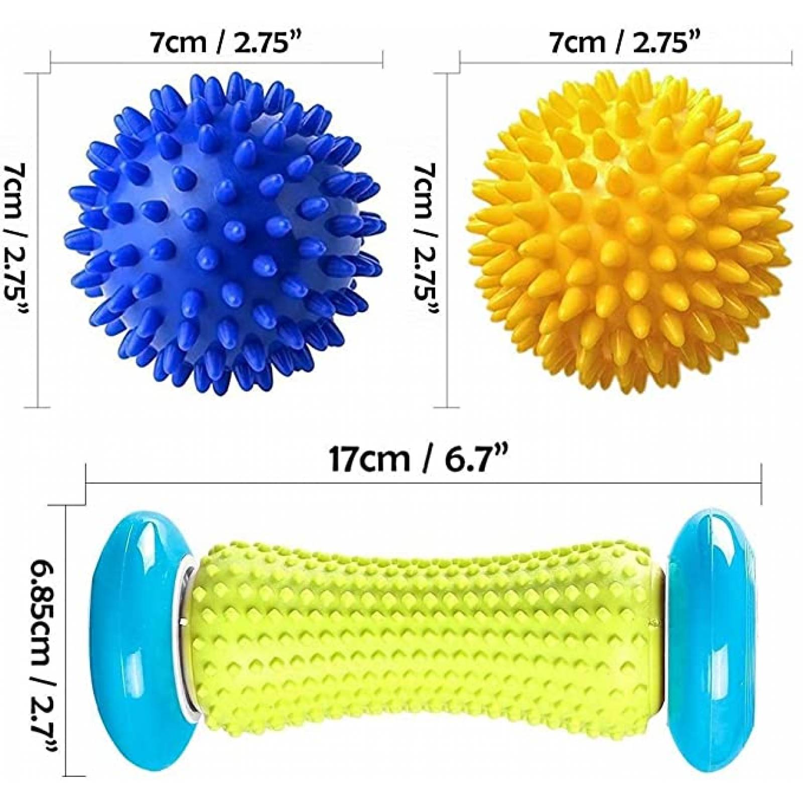Hirola Juego de rodillo y pelotas para masaje de pies