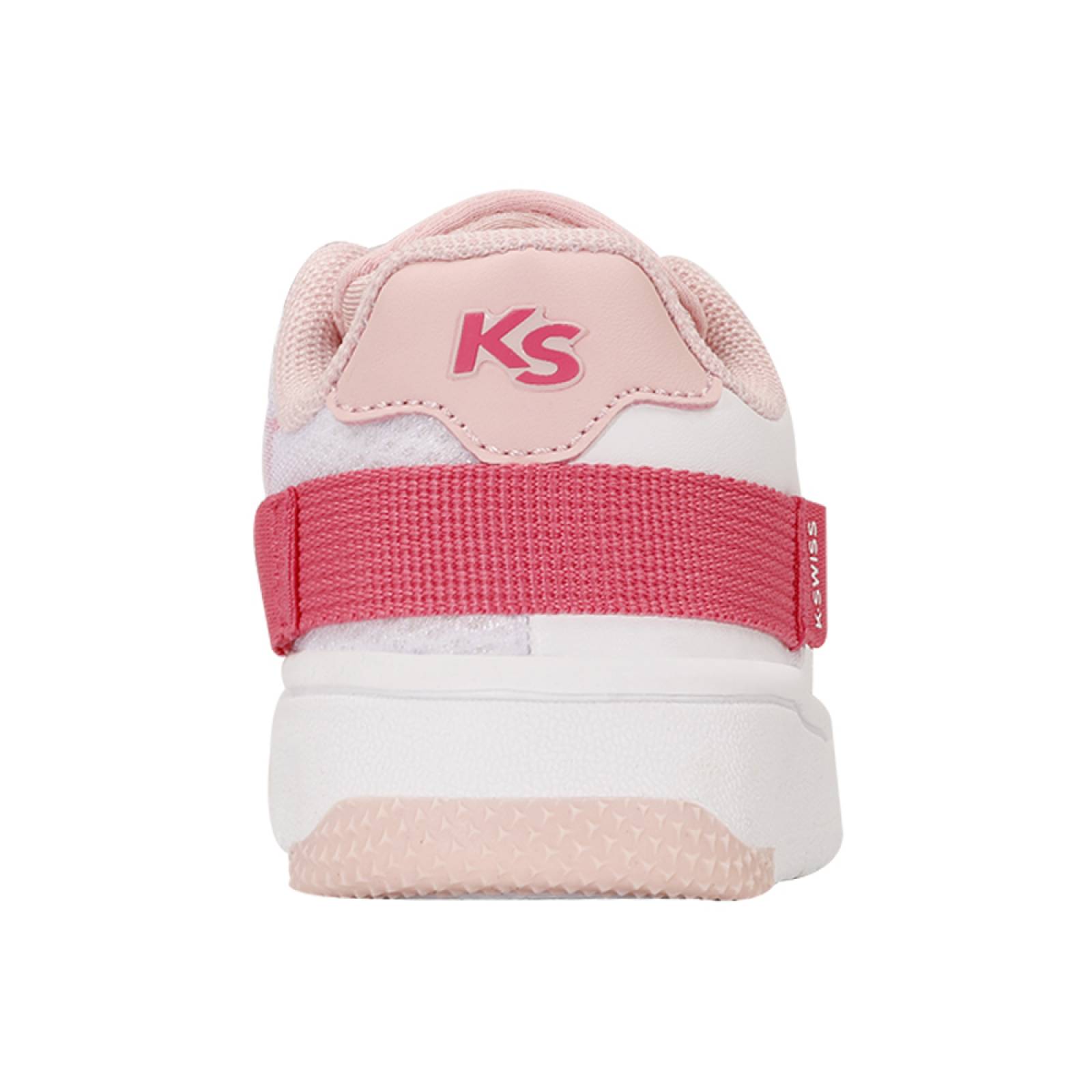 Tenis K-Swiss SALT K1 Color Blanco/Rosa Infantil