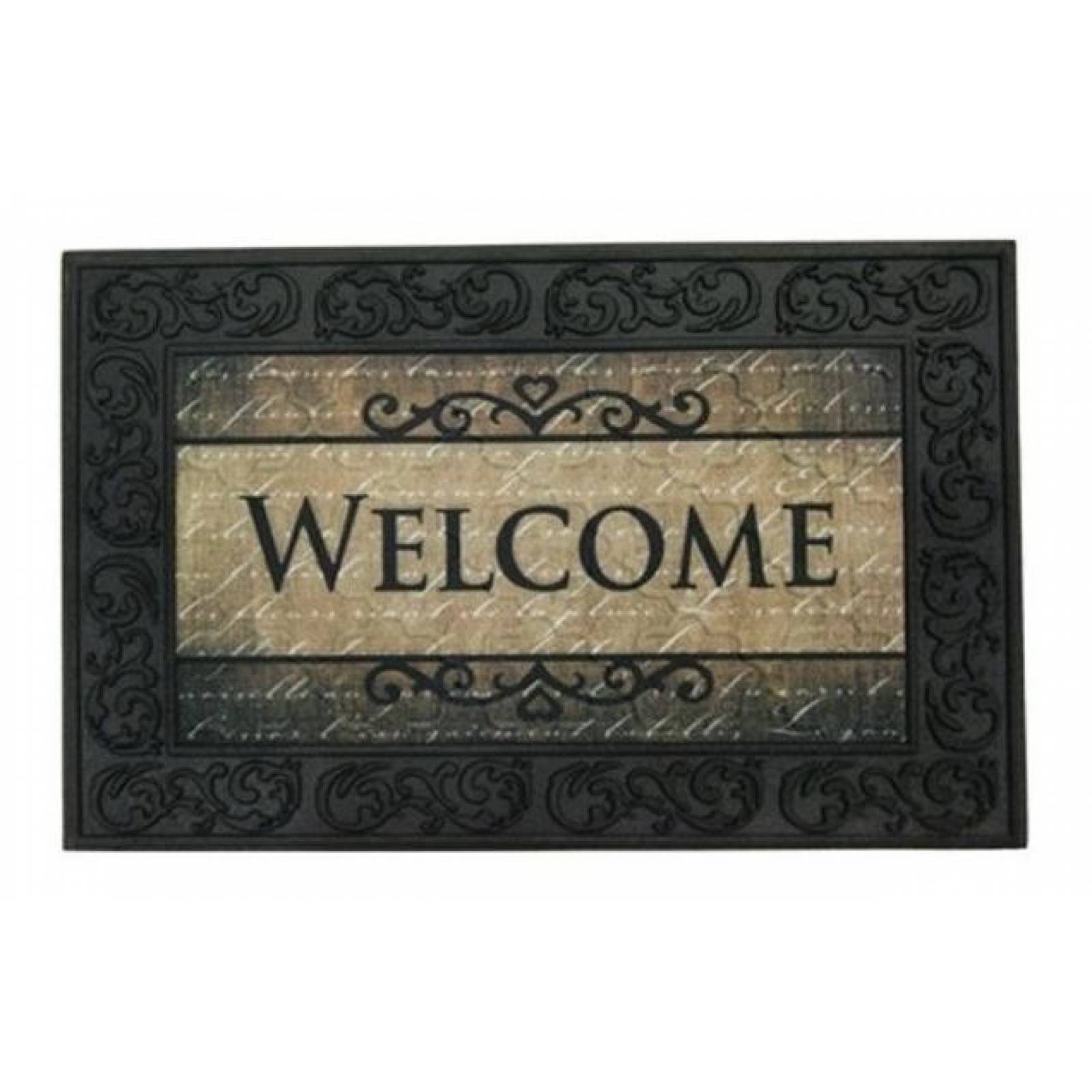 Tapete Para Entrada Medida 40x60 Cm Welcome Hule Reciclado 