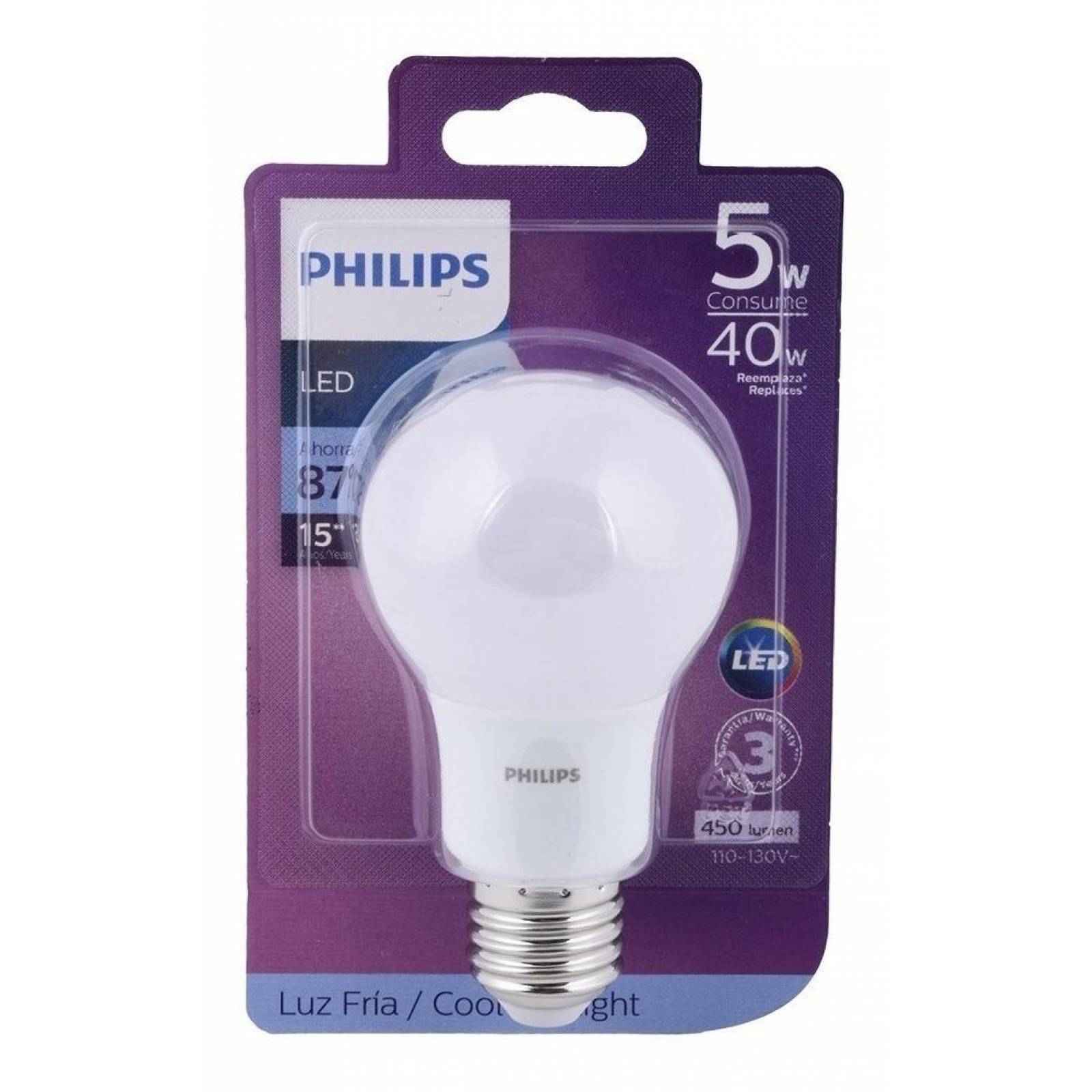 Foco Led De 5 Watts 450 Lúmenes Luz Blanca De 10.7 Cm 