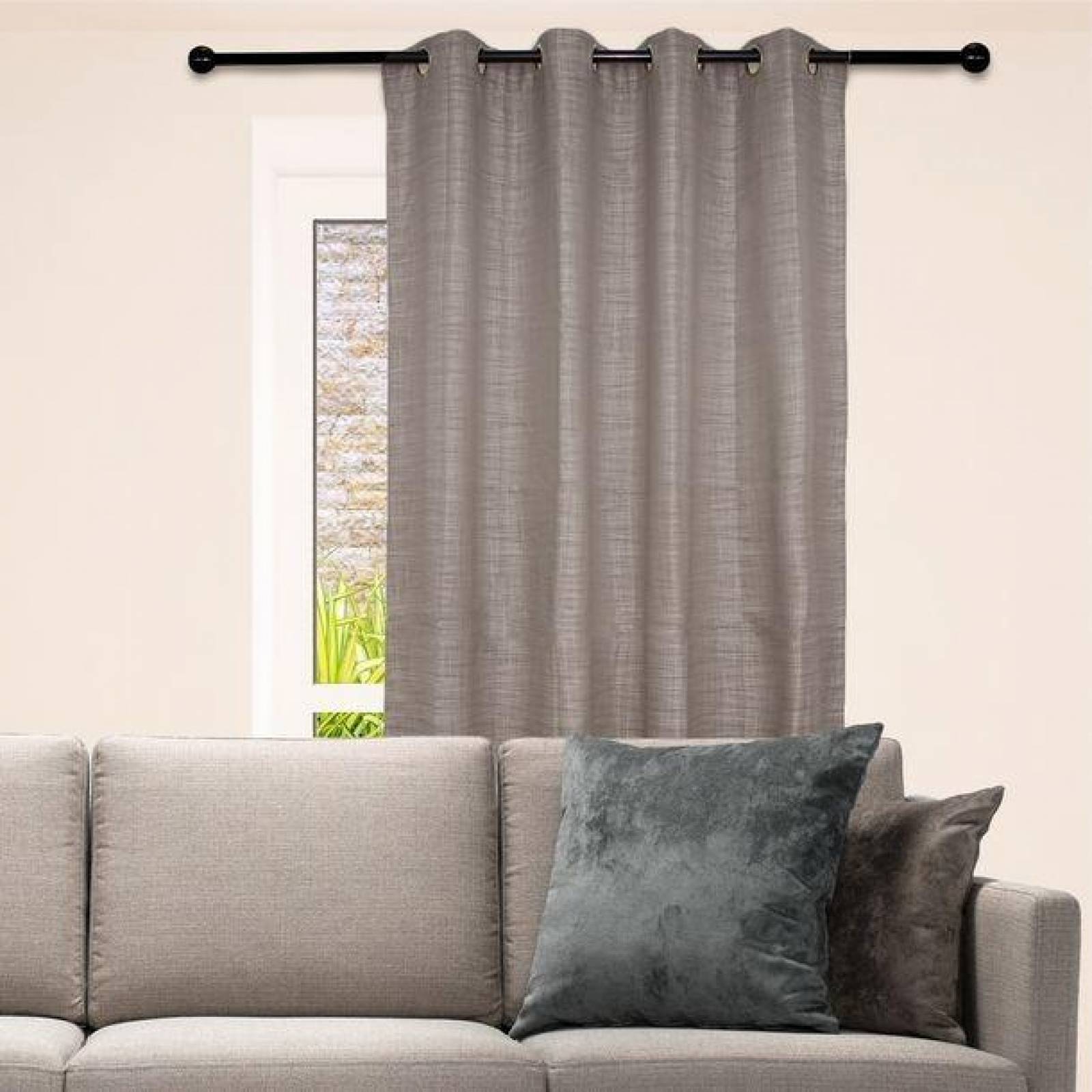 Cortina Con Arillos Milan Acero Bronce Skyhome 