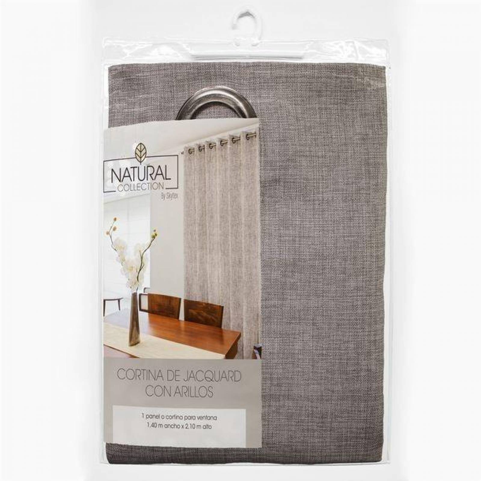 Cortina Con Arillos Milan Acero Bronce Skyhome 