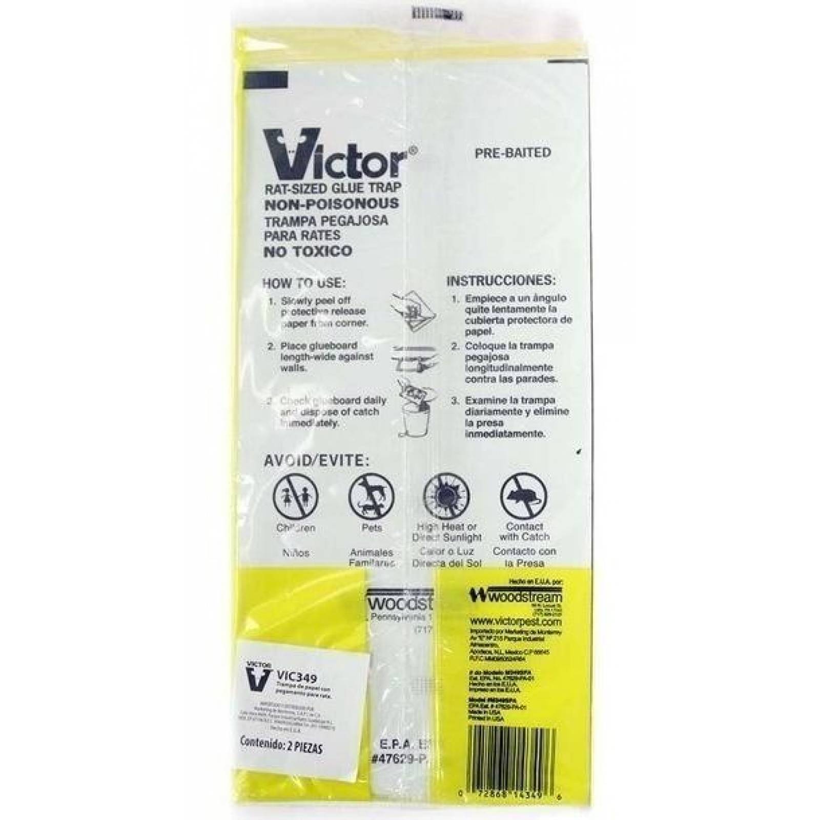 Trampa De Papel Engomado Para Rata Ratones Marca Victor 