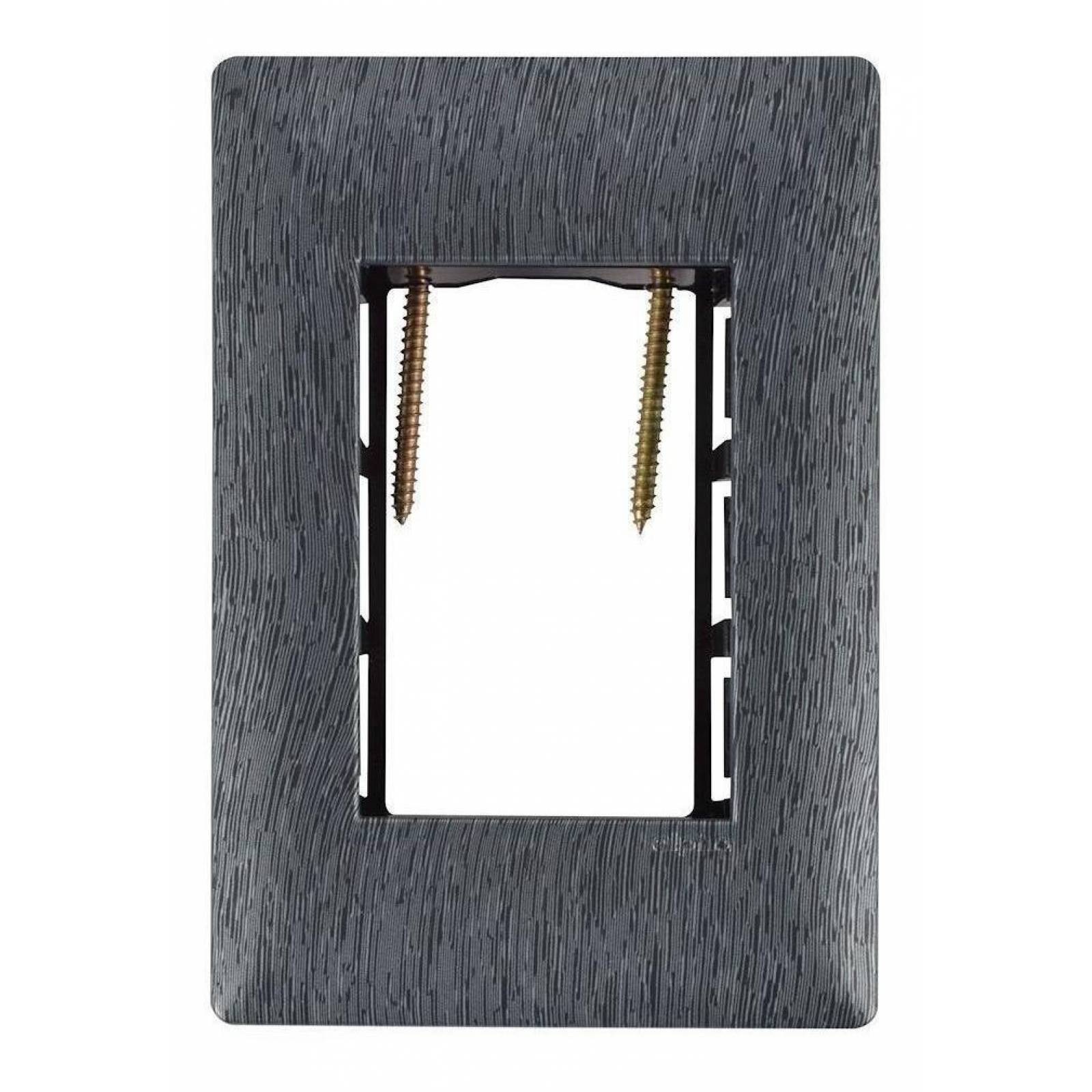 Placa 3 Ventanas Acero Oscuro 