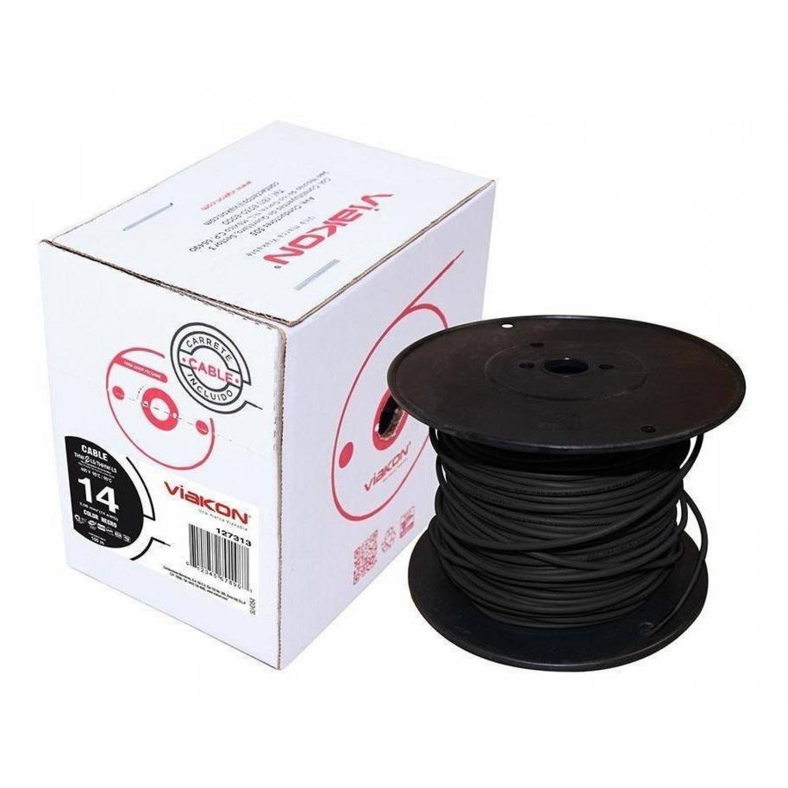 Cable Thw-2-ls/thhw-ls Calibre 14 Negro 100 M Viakon 