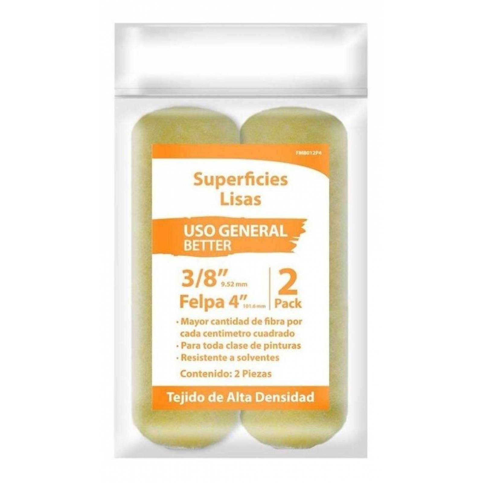 Felpa De Fibra De 3/8 X 4 Pulgadas Byp 2 Piezas 