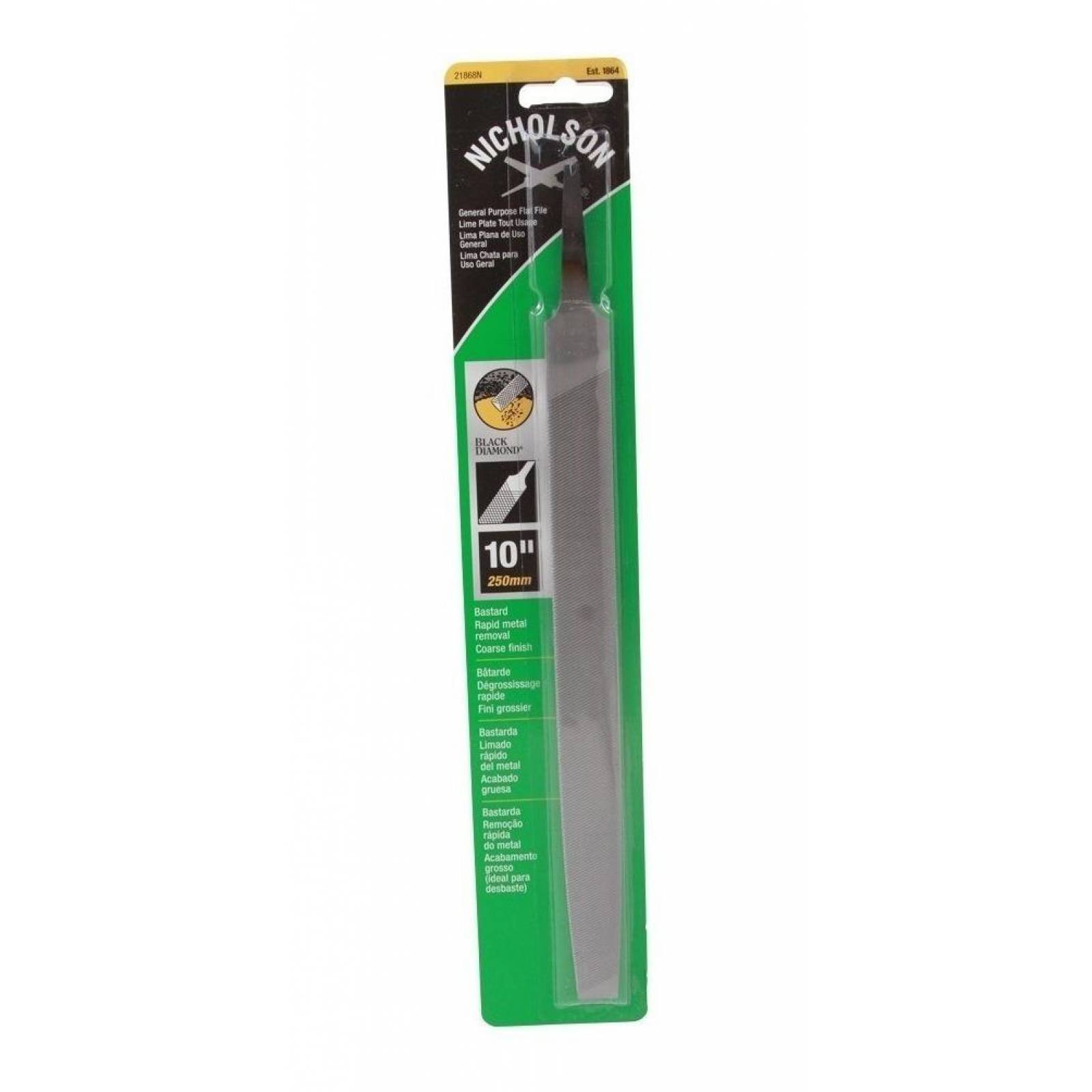 Lima Plana Bastarda 10 Pulgadas Nicholson 1.28cm Con Envio 