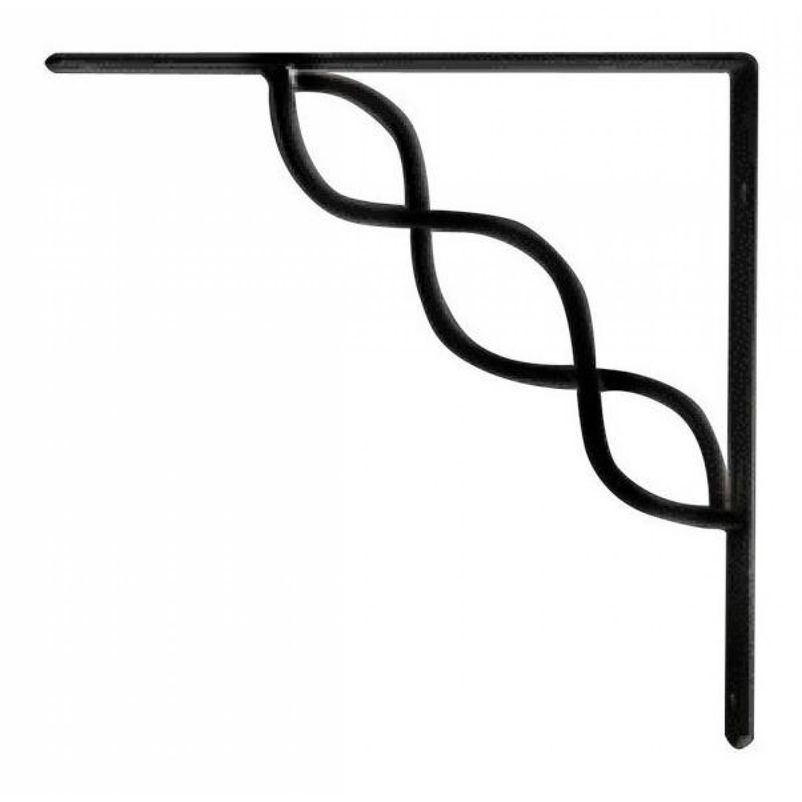 Ménsula Trenza De Acero 25 X 25 Cm Negro Dh