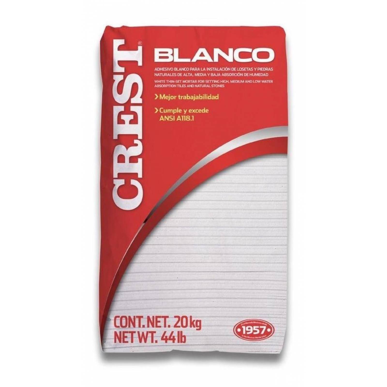 Adhesivo Crest Blanco 20 Kg 