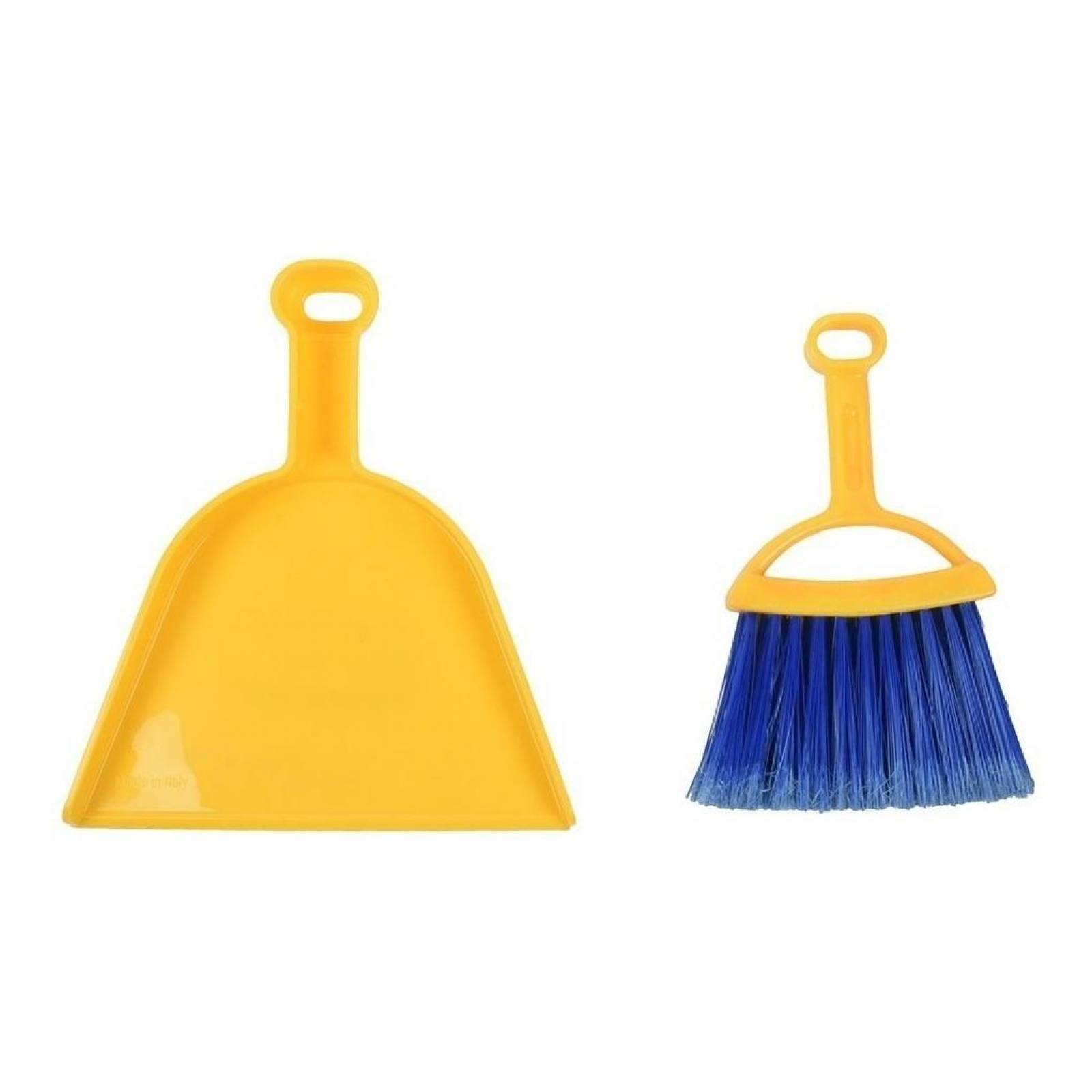Mini Recogedor Con Cepillo Plástico Amarillo 21 Cm 