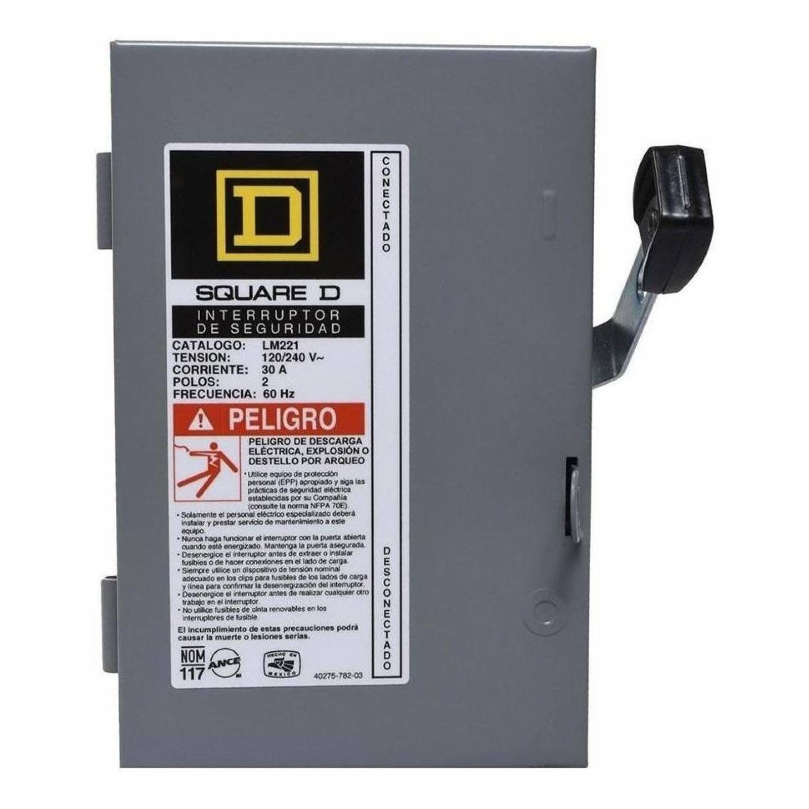 Interruptor De Seguridad 2 Polos 30 A Square D 