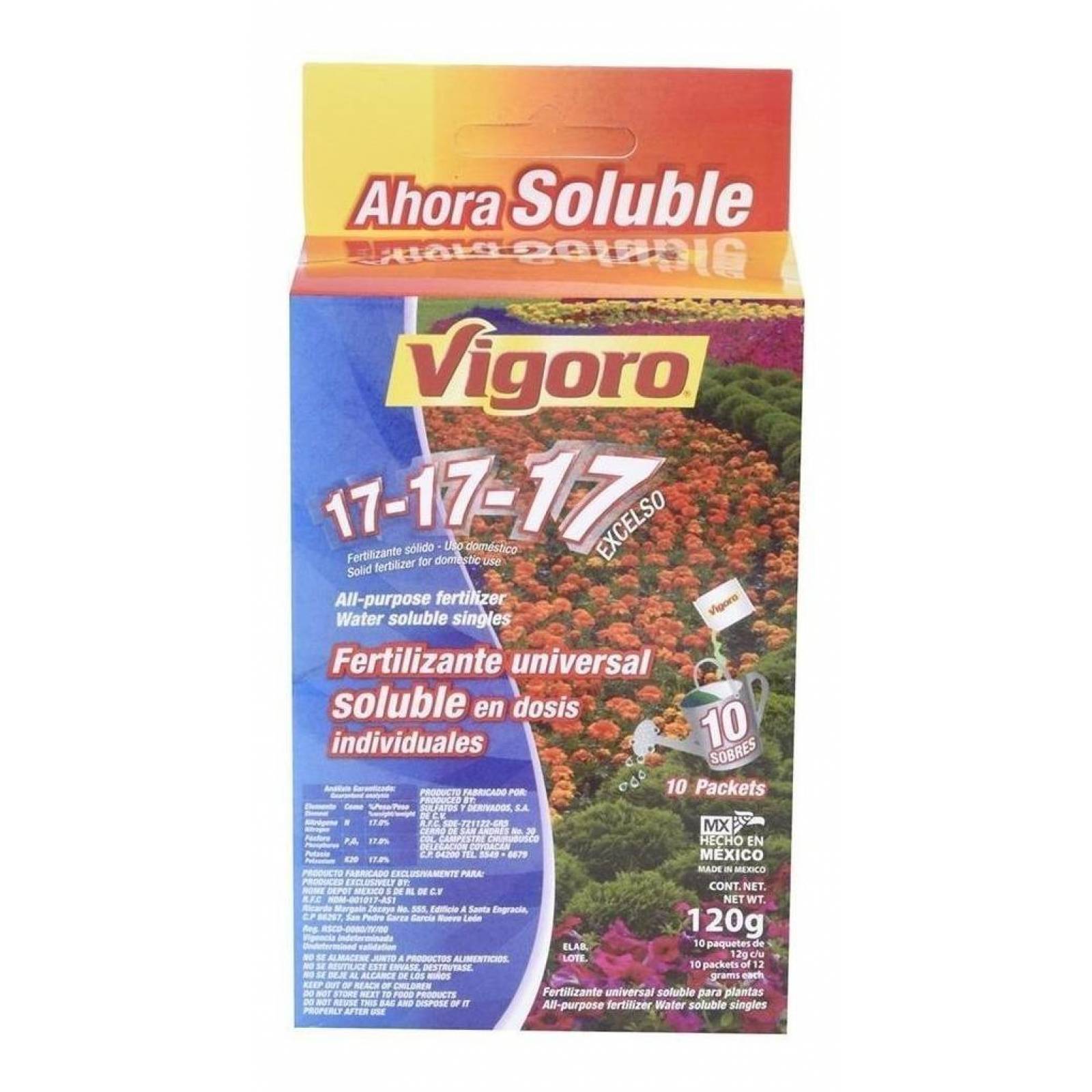 Alimento Fertilizante 17-17-17 Soluble 120 Gr Vigoro 