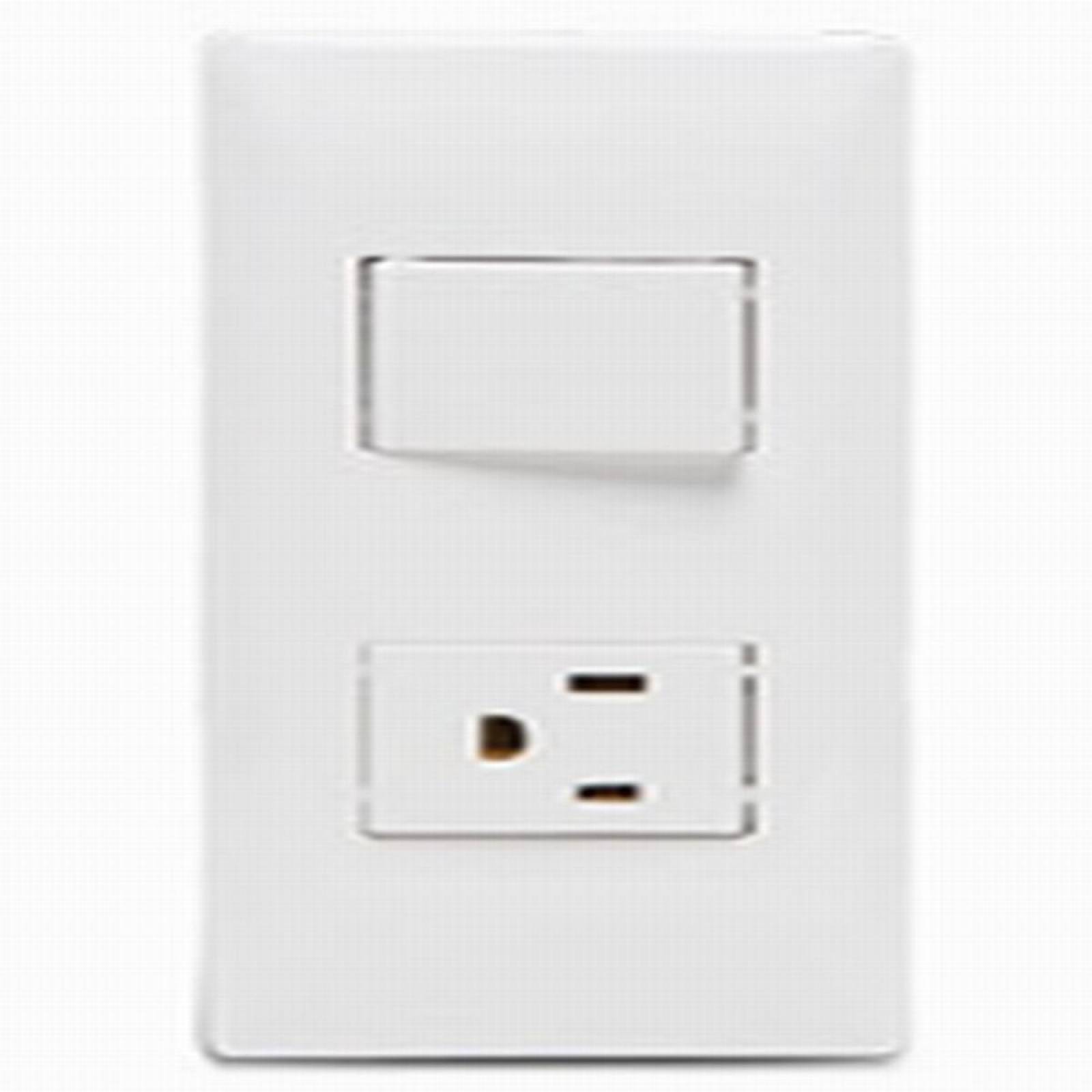 Apagador Sencillo Y Contacto Con Placa 