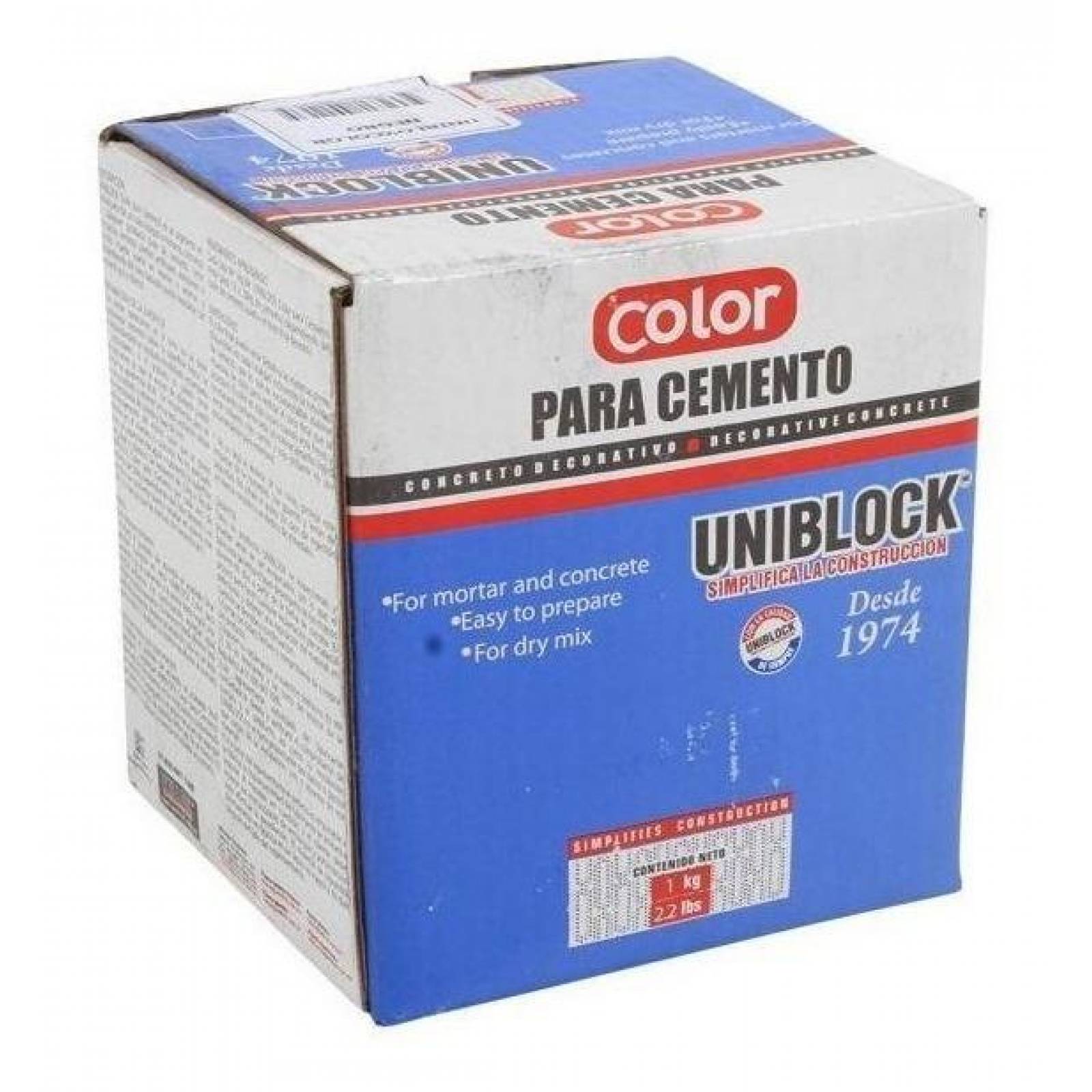 Color Para Cemento Uniblock Negro 1 Kg